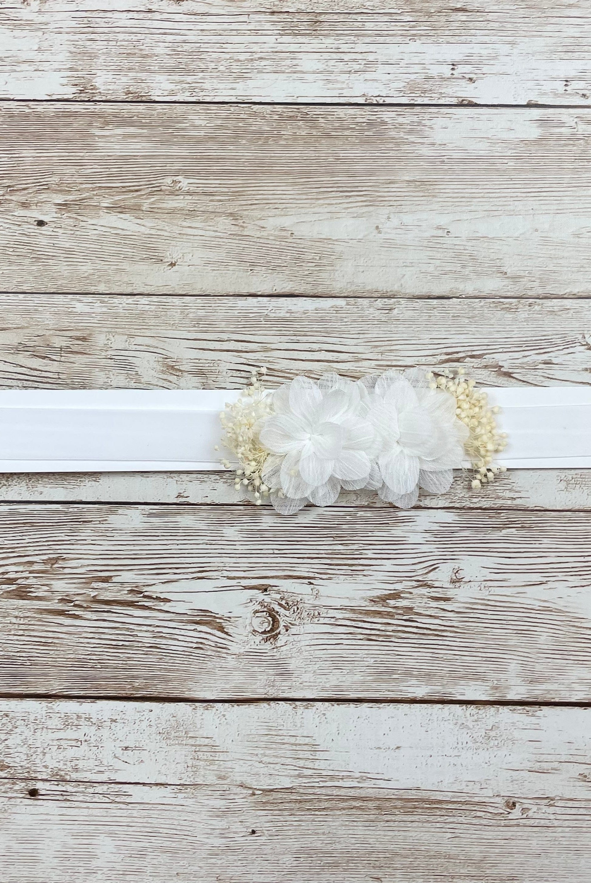 YoYo Children's Boutique Accesories White White Flowers Headband