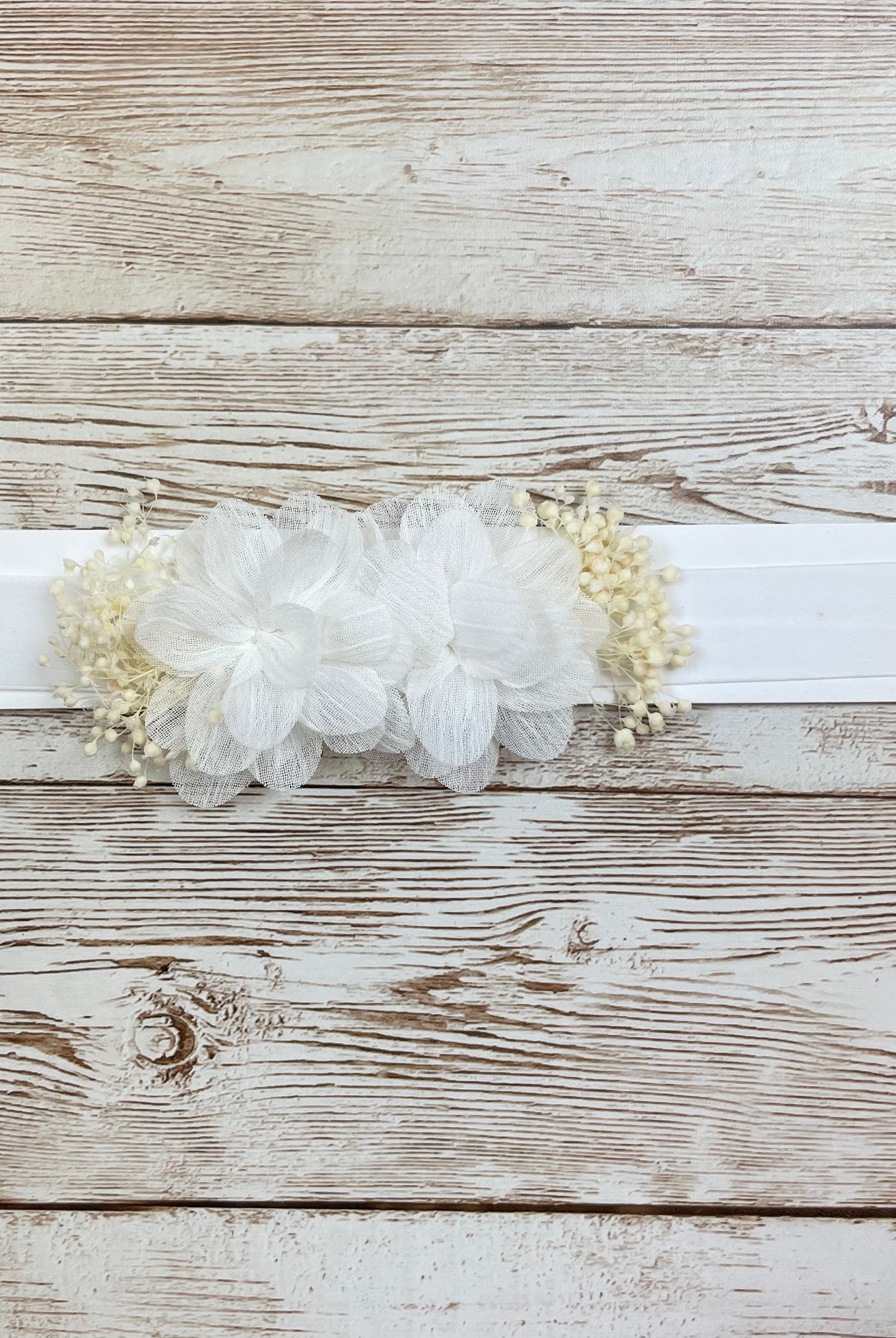 YoYo Children's Boutique Accesories White White Flowers Headband