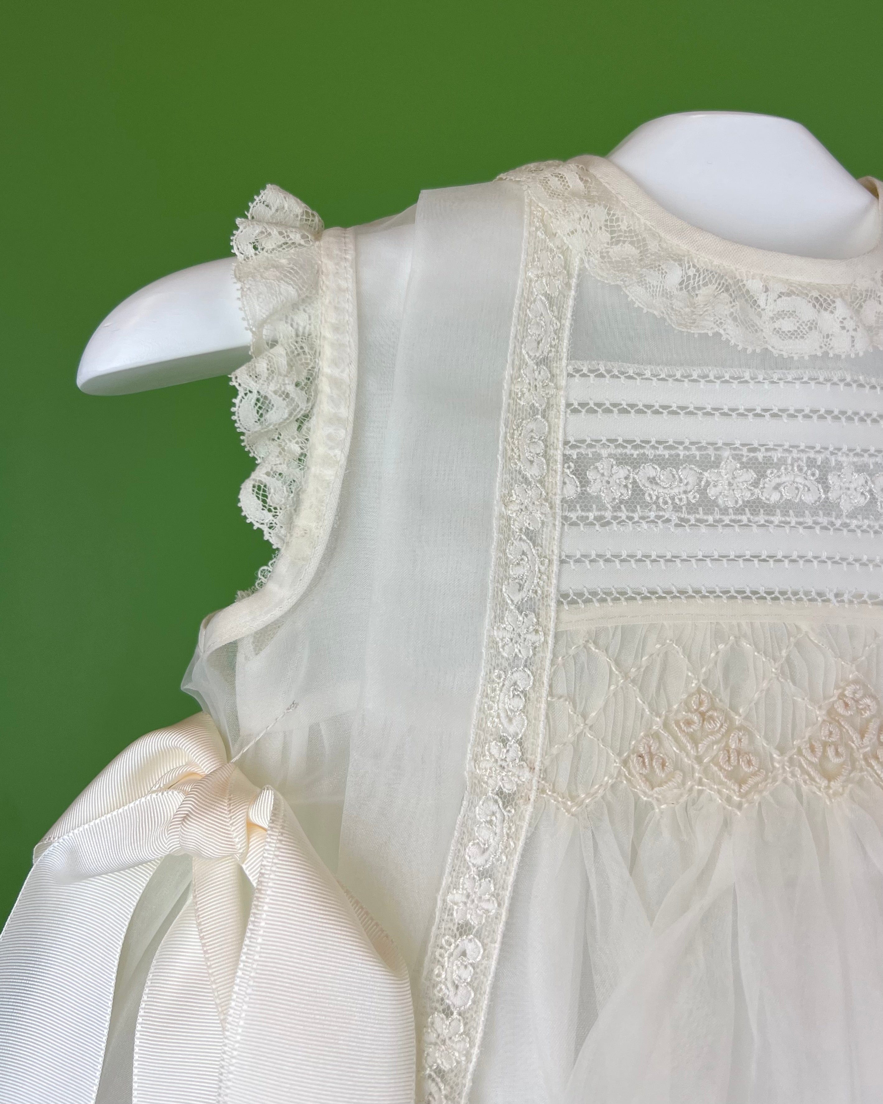 YoYo Children's Boutique Baptism & Communion Dresses Belen Off-White Dress with Bonnet