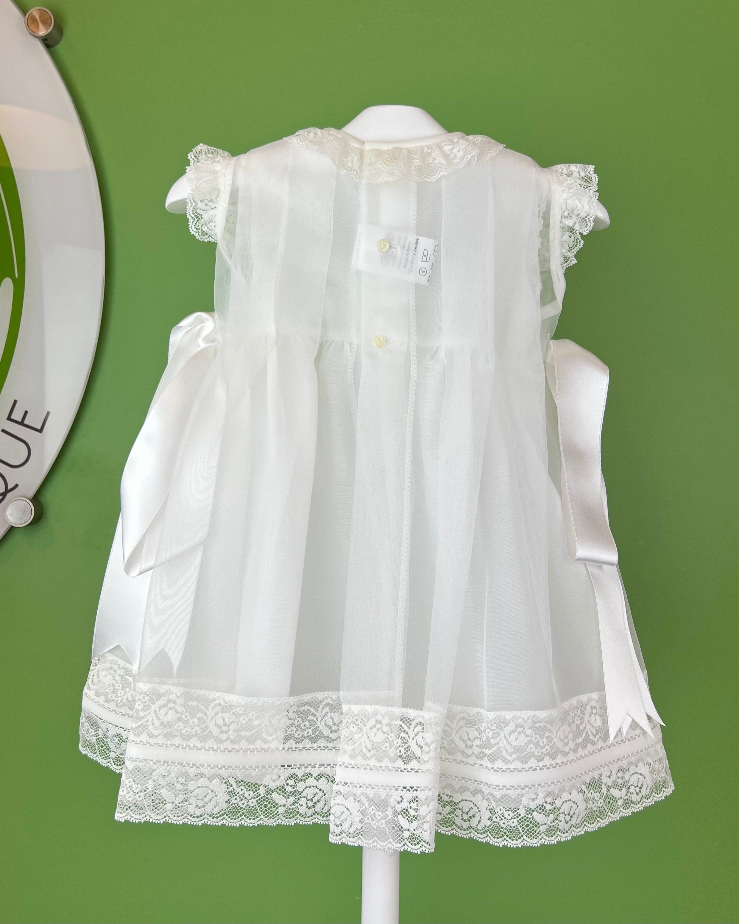 YoYo Children's Boutique Baptism & Communion Dresses Camila White Dress with Bonnet