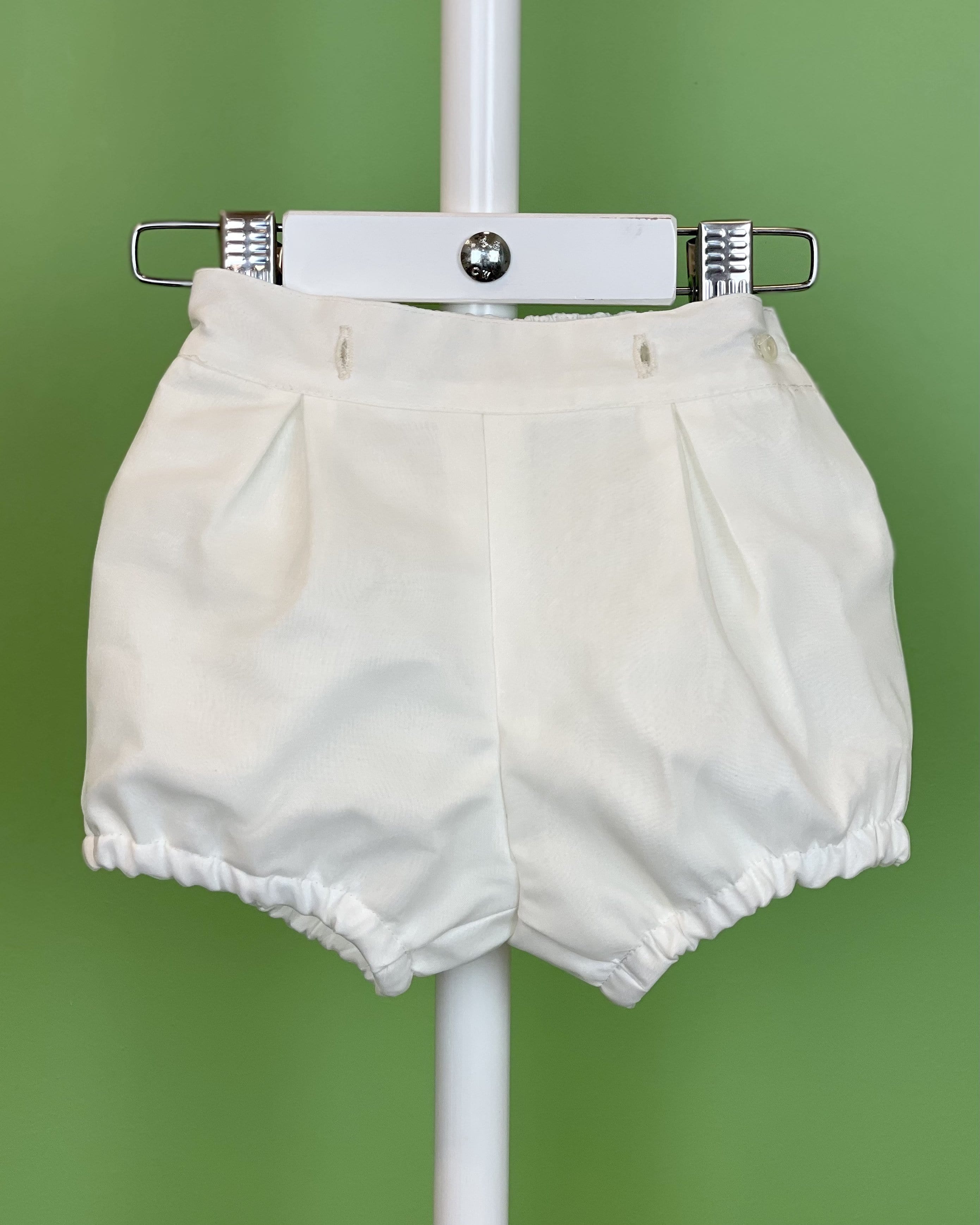 YoYo Children's Boutique Baptism & Communion Dresses Off-White Pleats Bubble Shorts Outfit