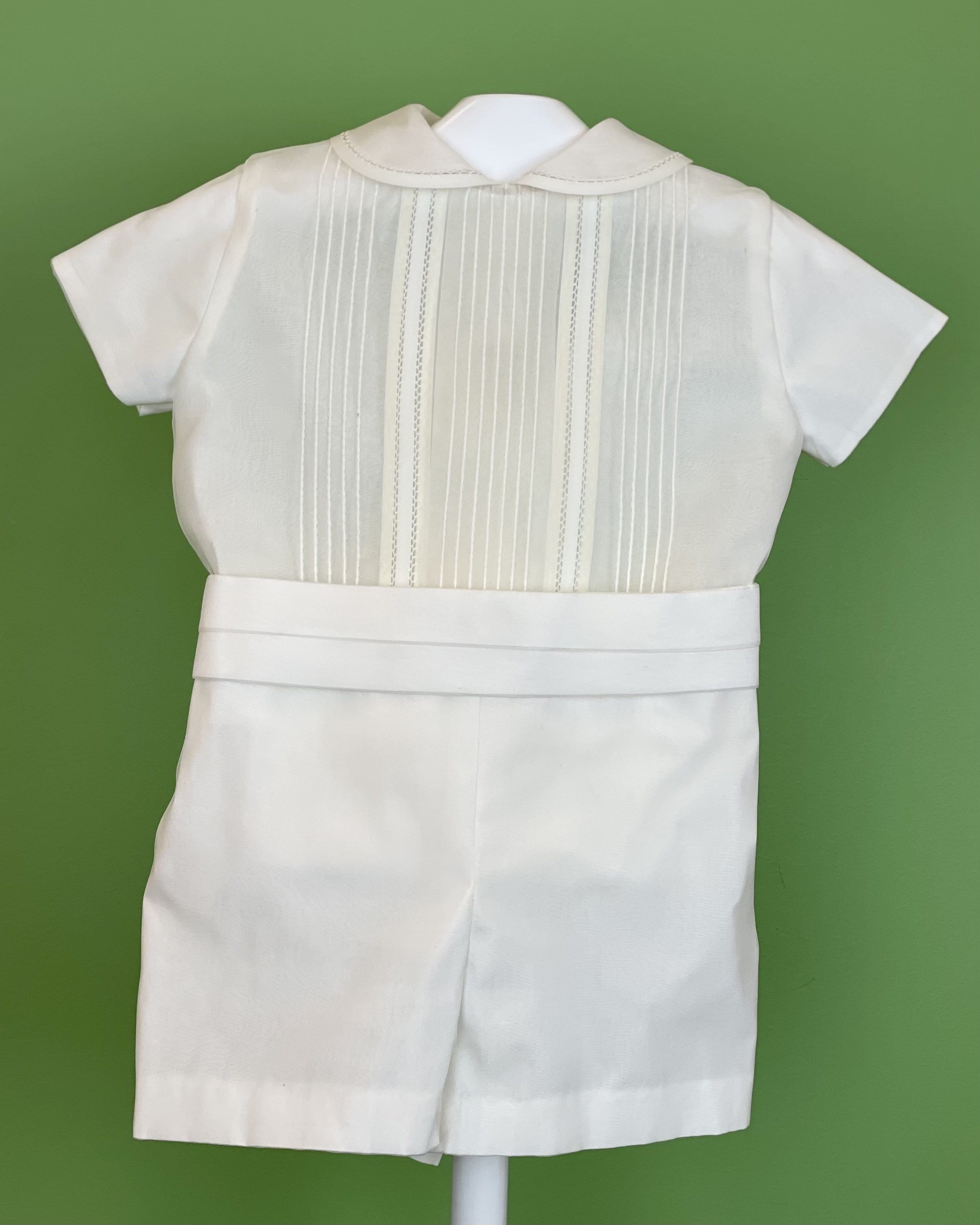 YoYo Children's Boutique Baptism & Communion Dresses Off-White Pleats Shorts Outfit
