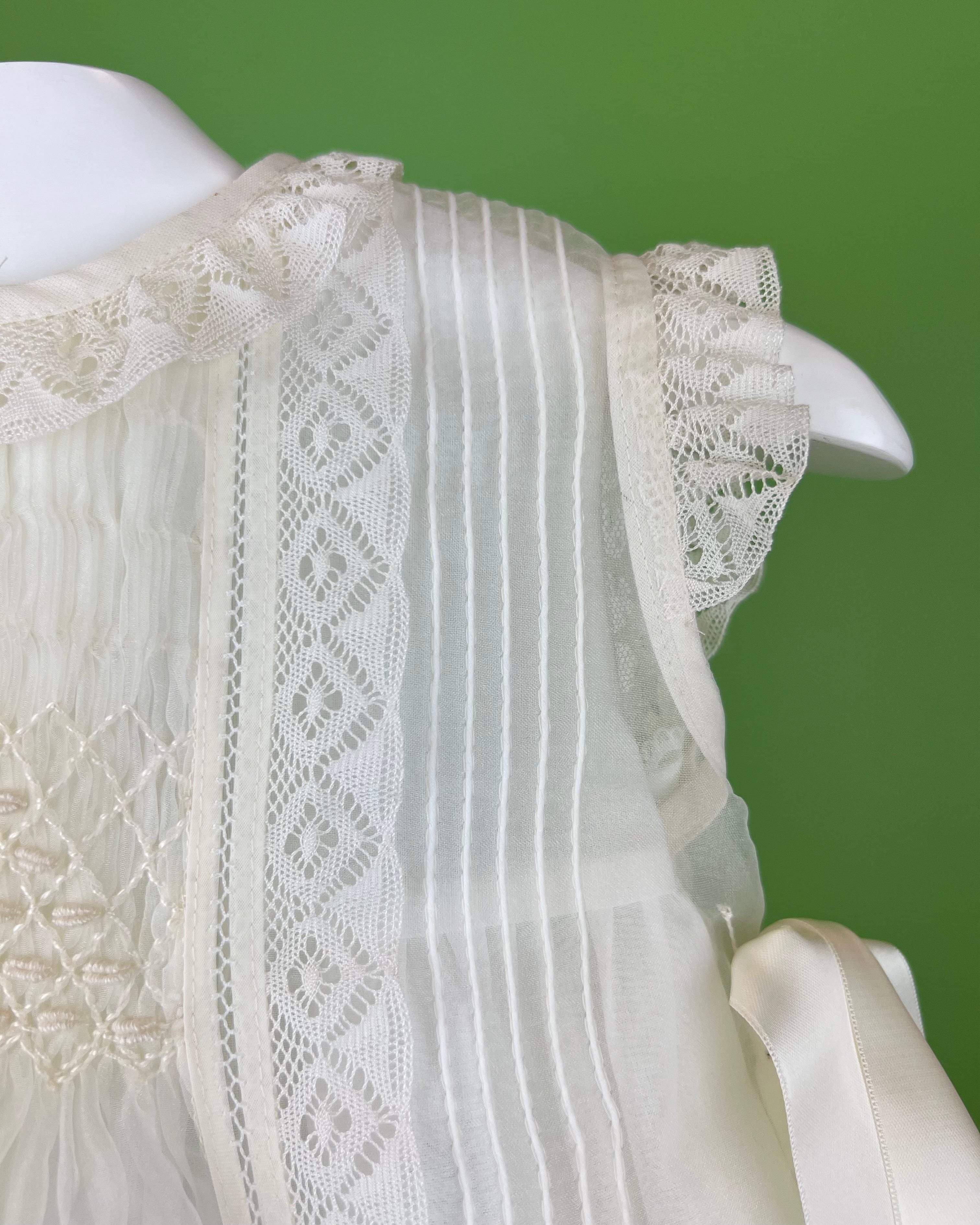 YoYo Children's Boutique Baptism Debra Off-White Dress with Bonnet