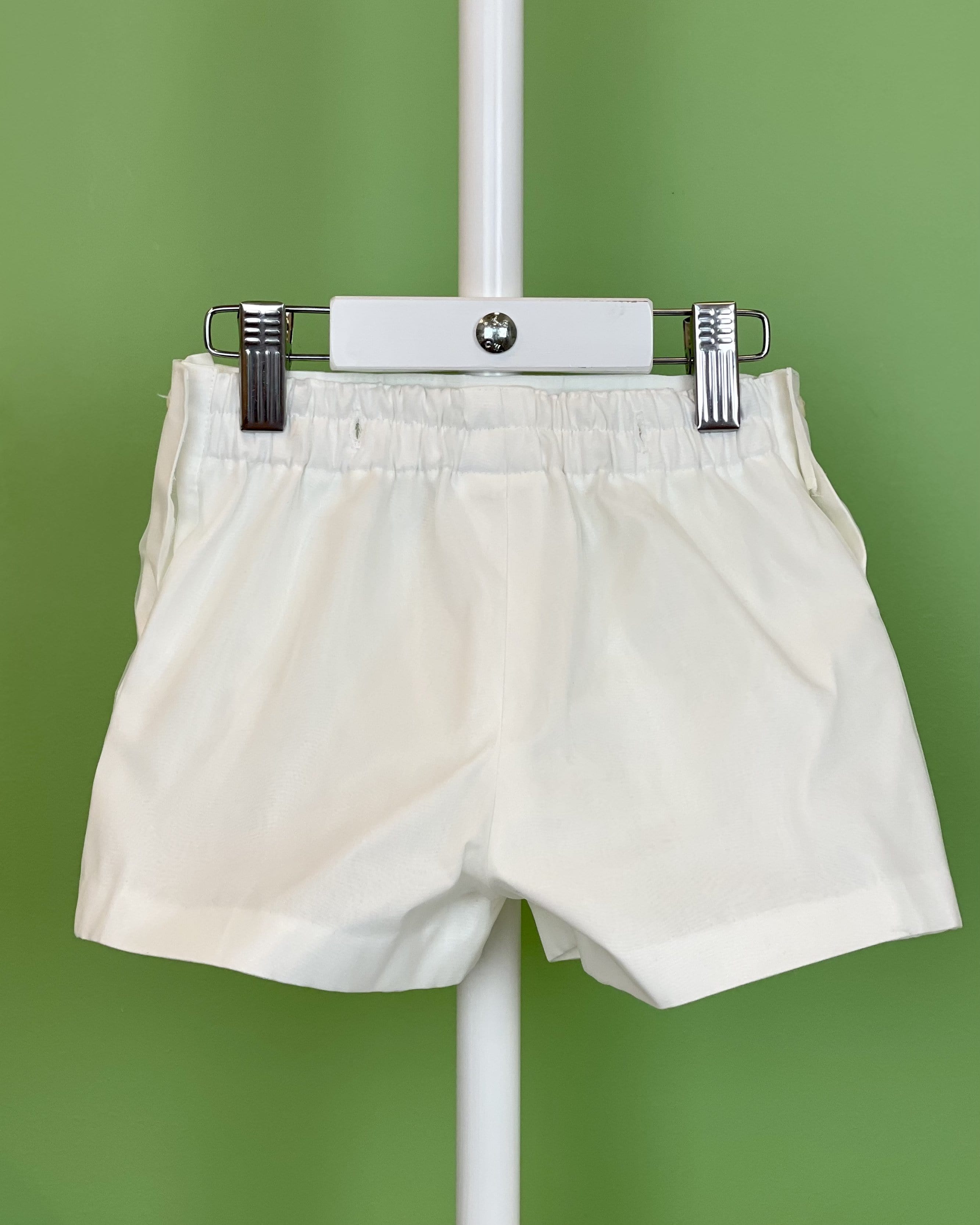 YoYo Children's Boutique Baptism Off-White & Blue Shorts Outfit