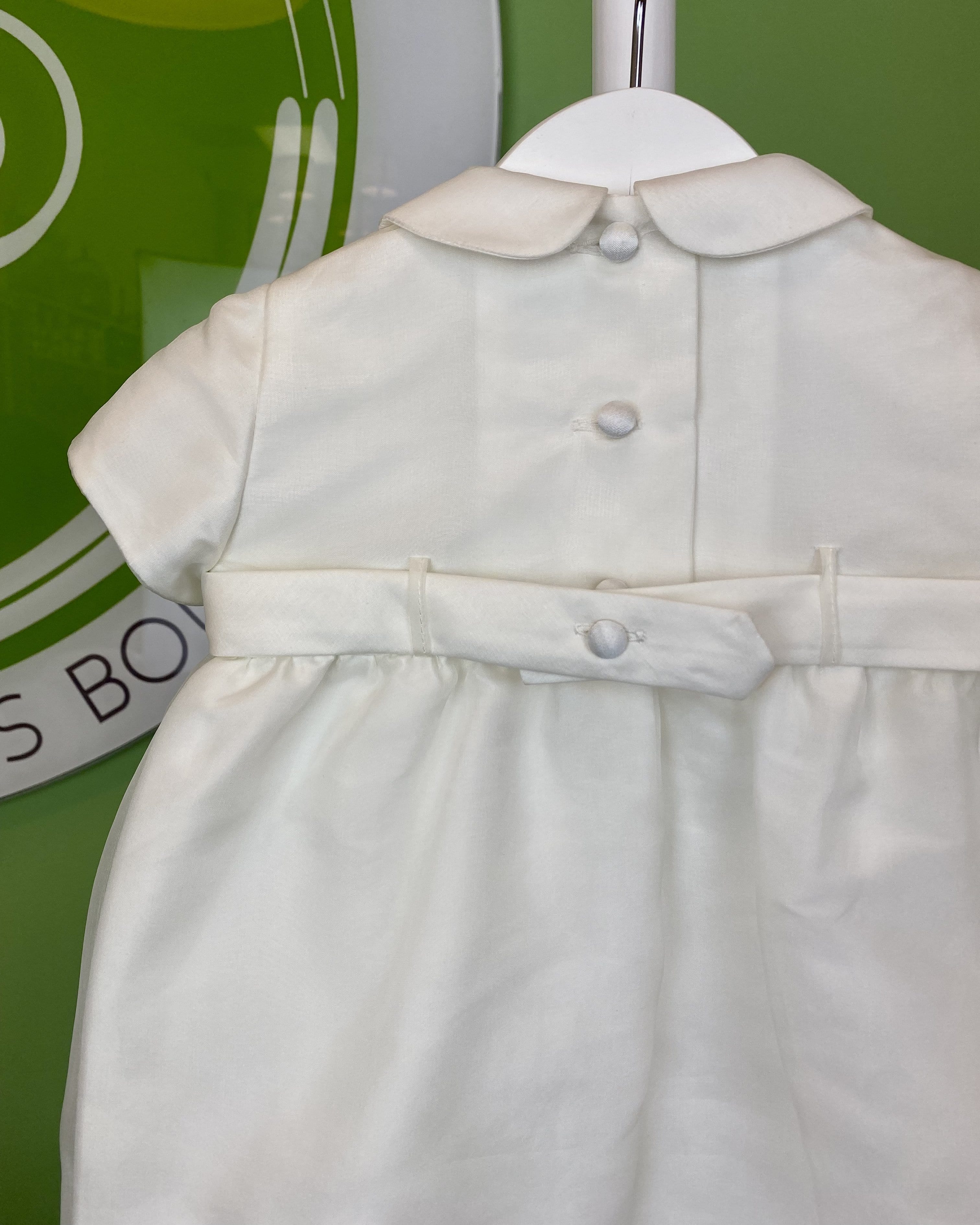 YoYo Children's Boutique Baptism Off-White Bubble Onesie