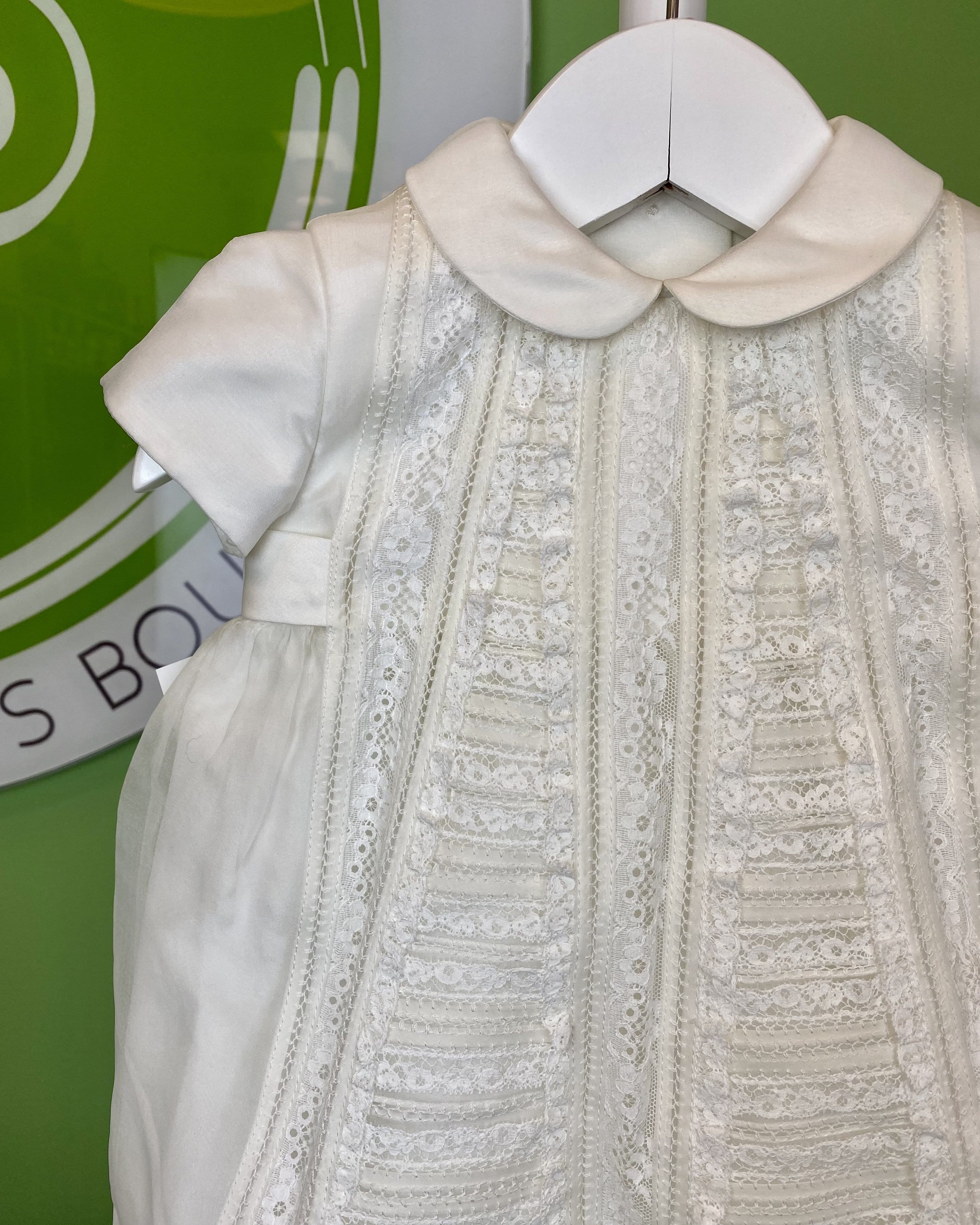 YoYo Children's Boutique Baptism Off-White Bubble Onesie