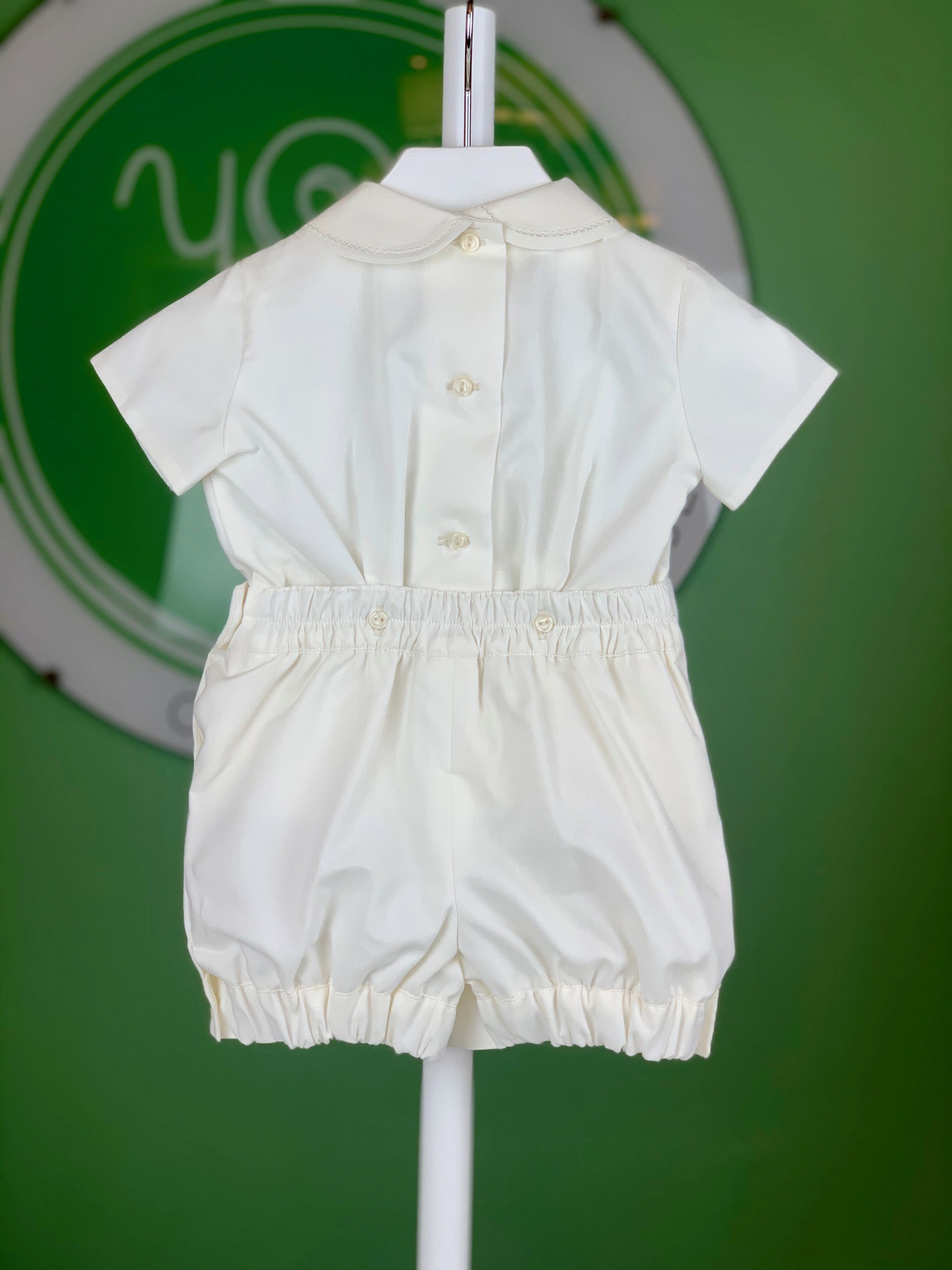 Off White & Lace Semi Bubble Outfit - YoYo Children's Boutique