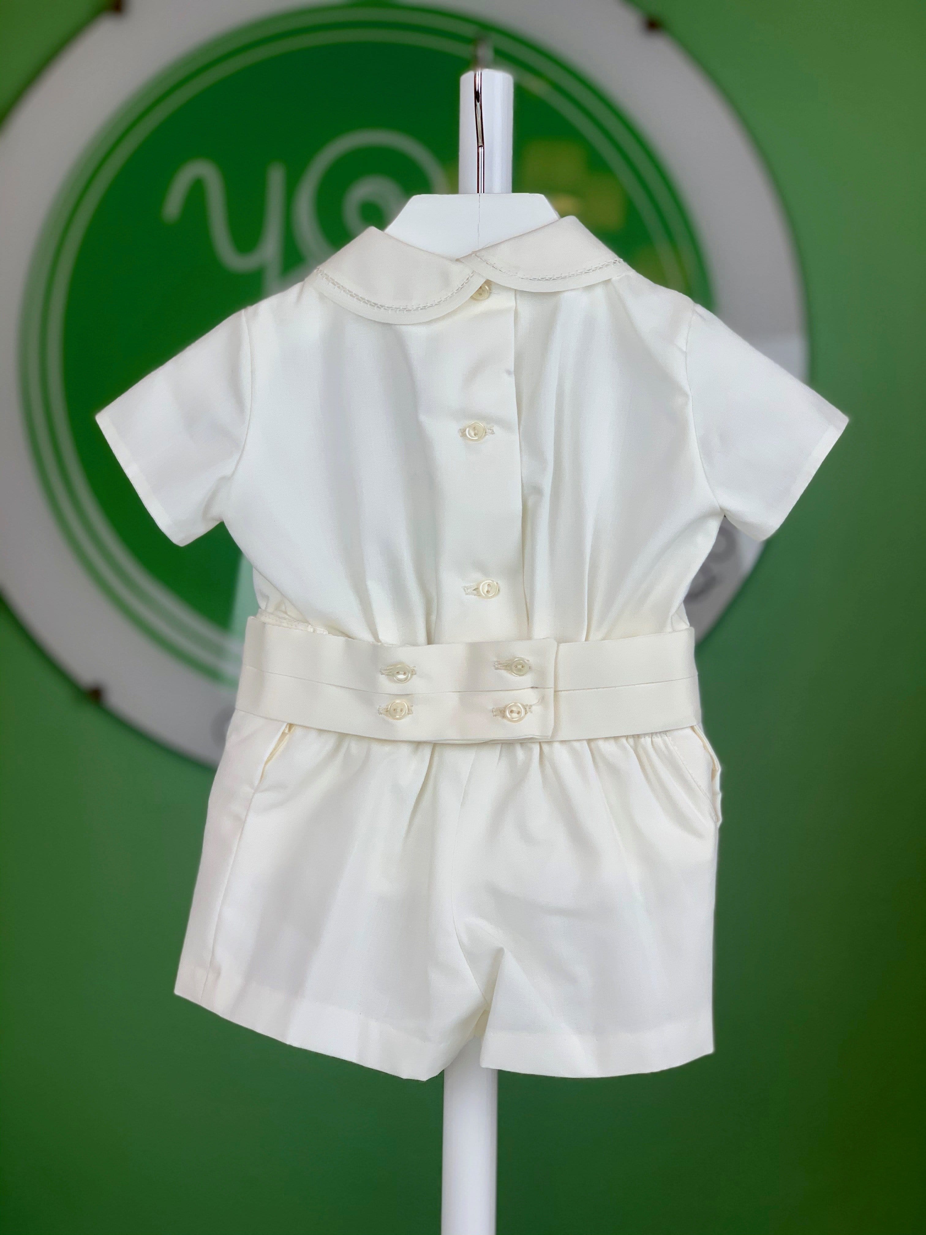 Off White & Lace Short Outfit - YoYo Children's Boutique