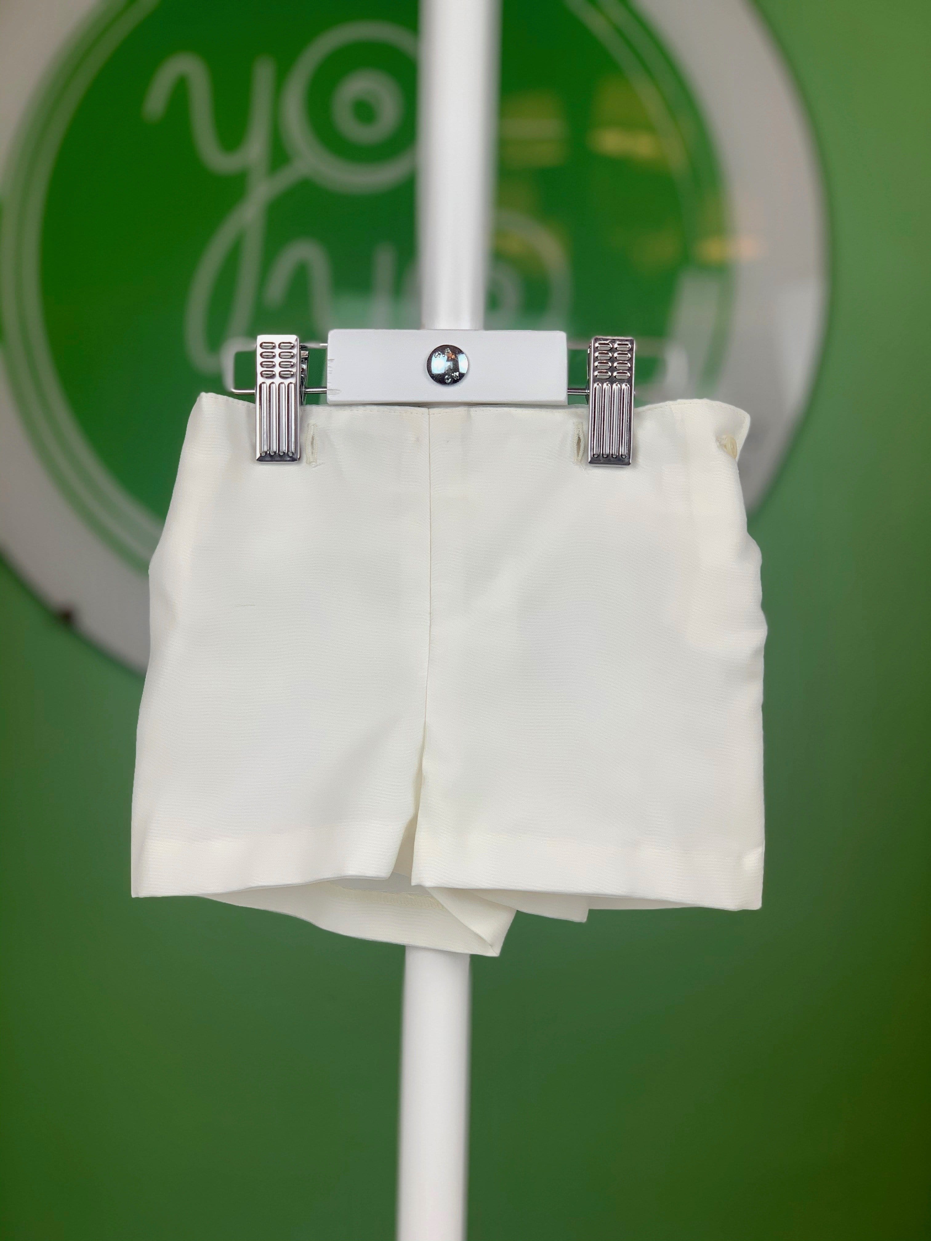 Off White Organza, Lace & Pleated Shorts Outfit - YoYo Children's Boutique