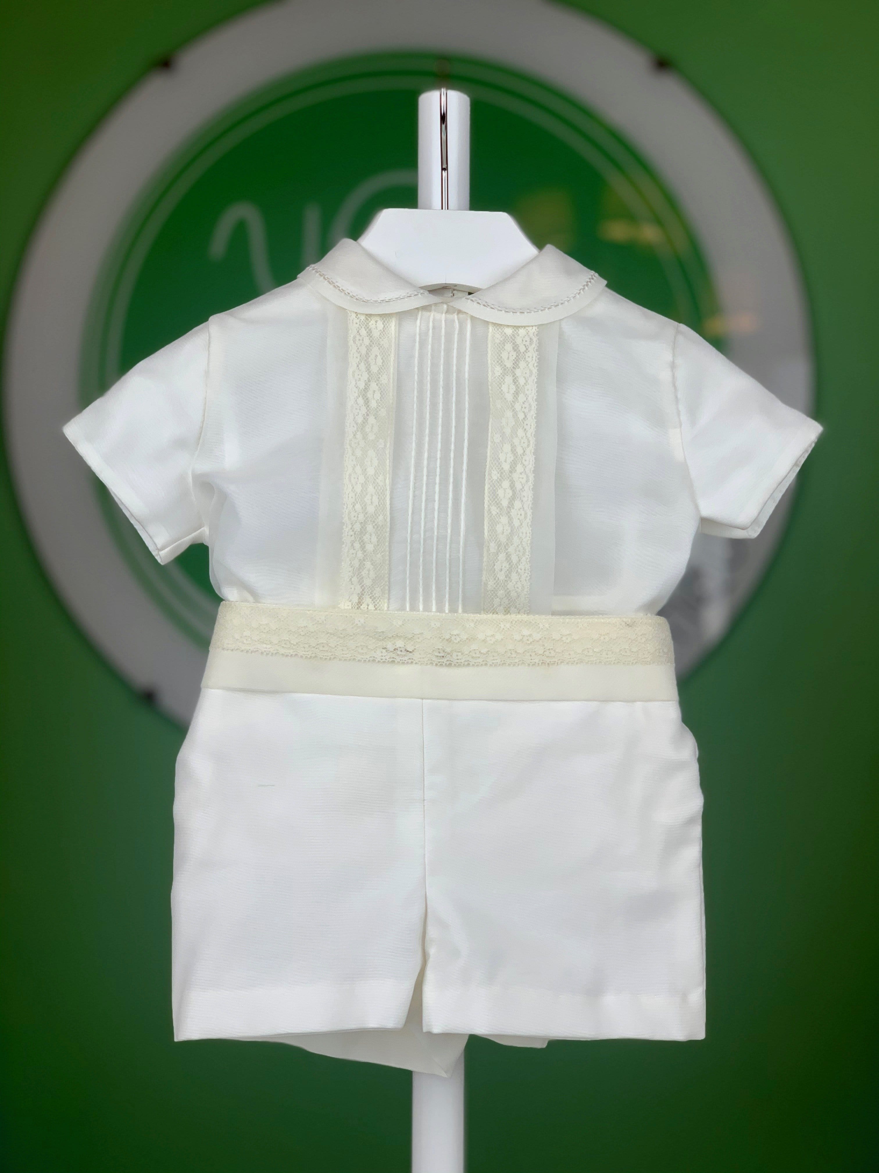 Off White Organza, Lace & Pleated Shorts Outfit - YoYo Children's Boutique