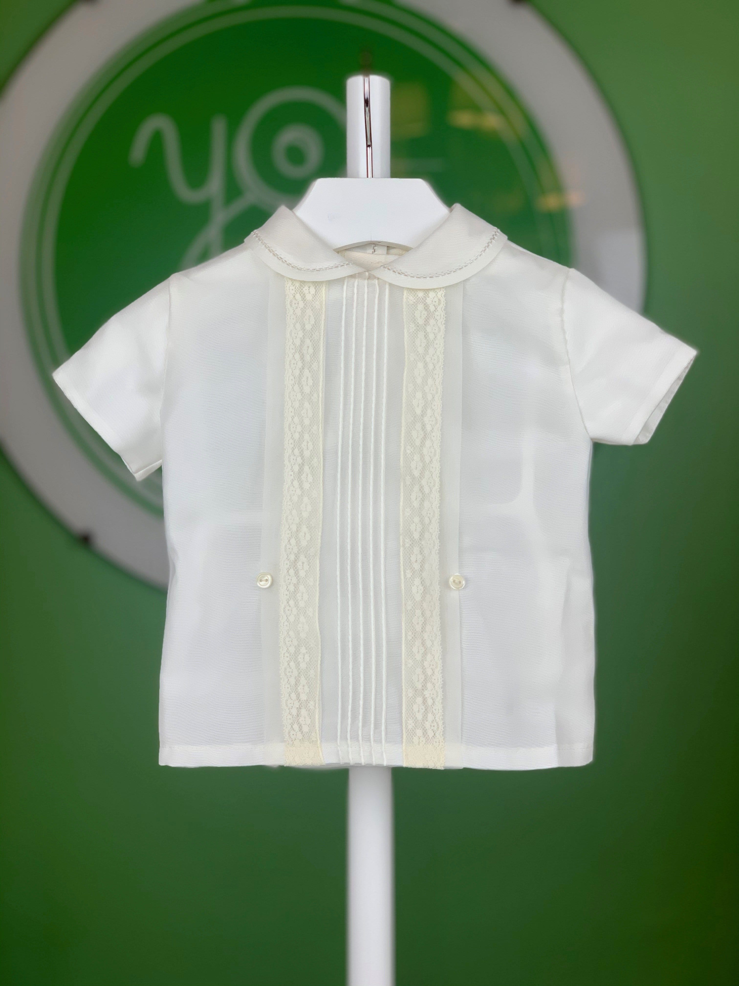 Off White Organza, Lace & Pleated Shorts Outfit - YoYo Children's Boutique