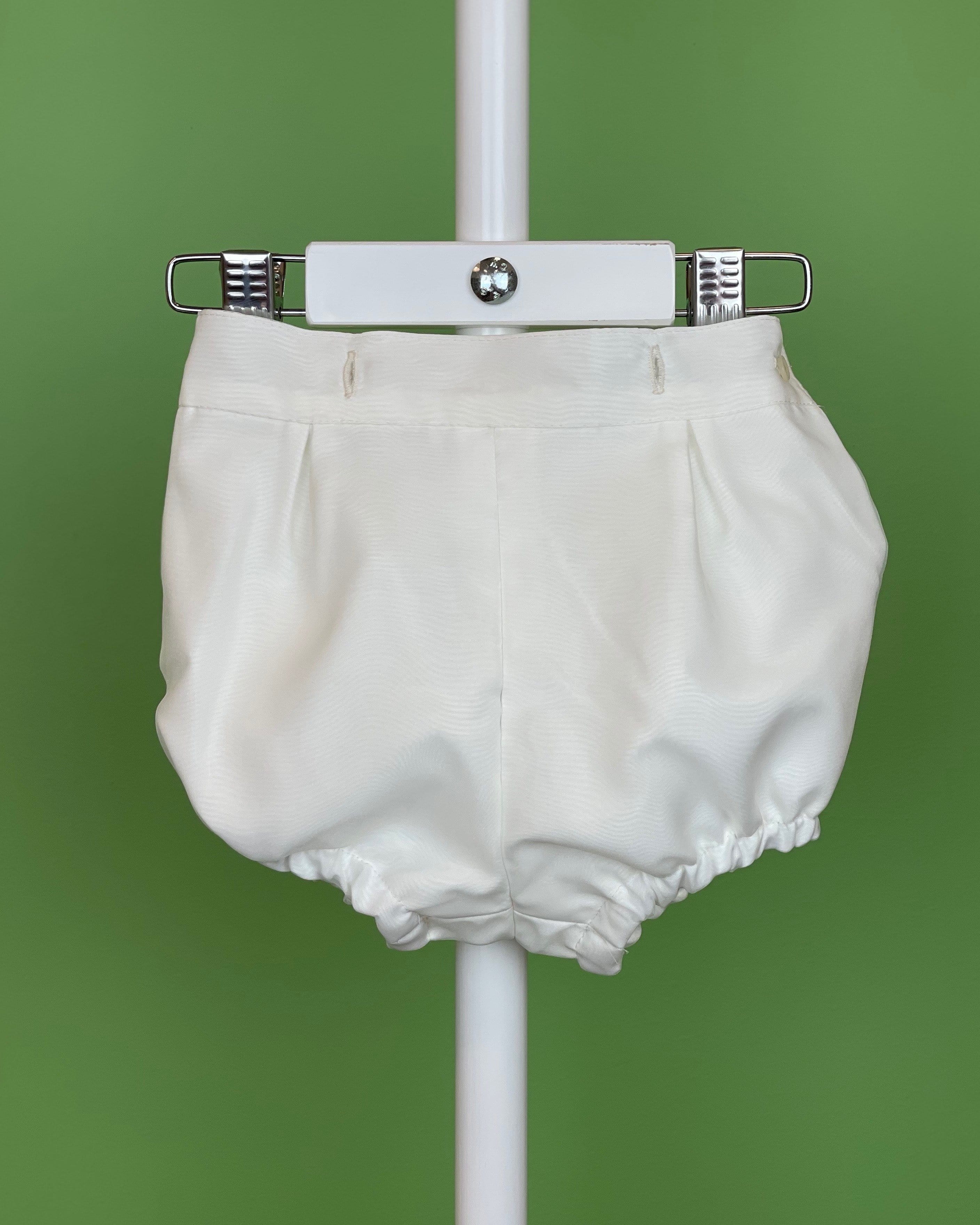 YoYo Children's Boutique Baptism Off-White Pleats Bubble Outfit