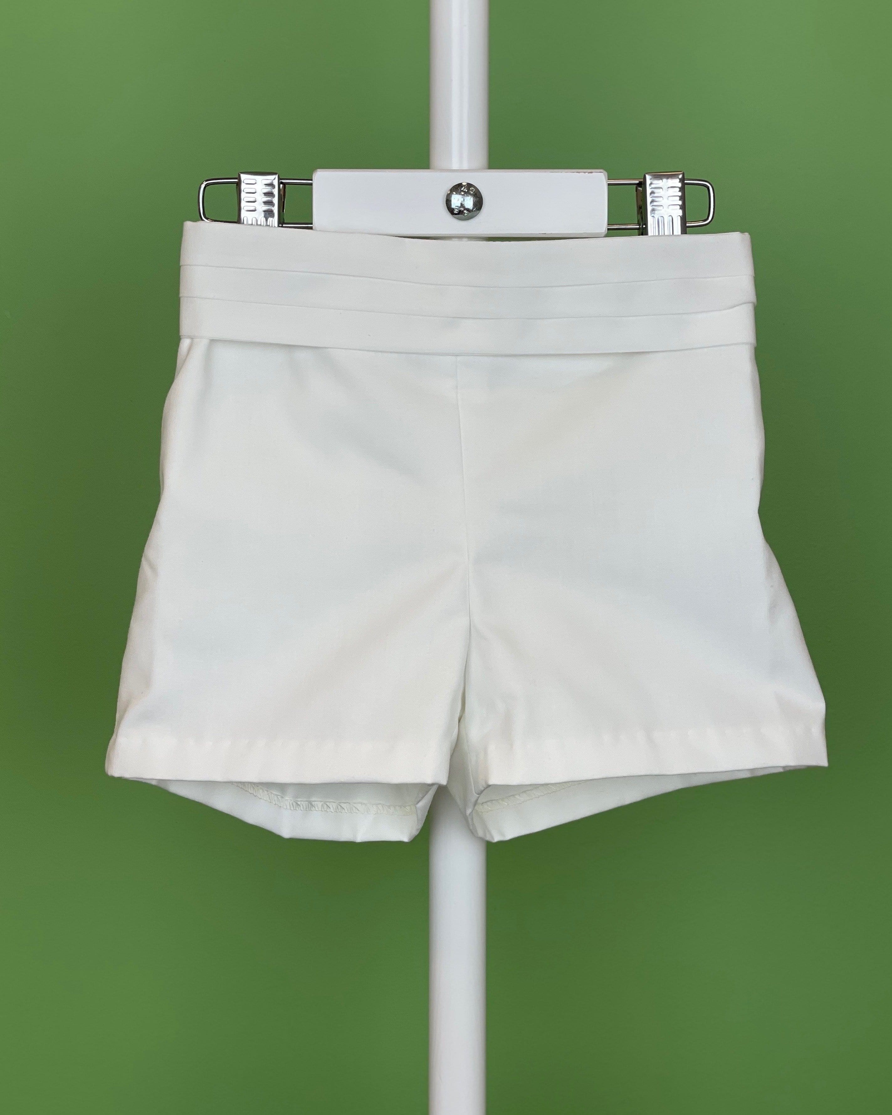 YoYo Children's Boutique Baptism Off-White Pleats & Shorts Outfit