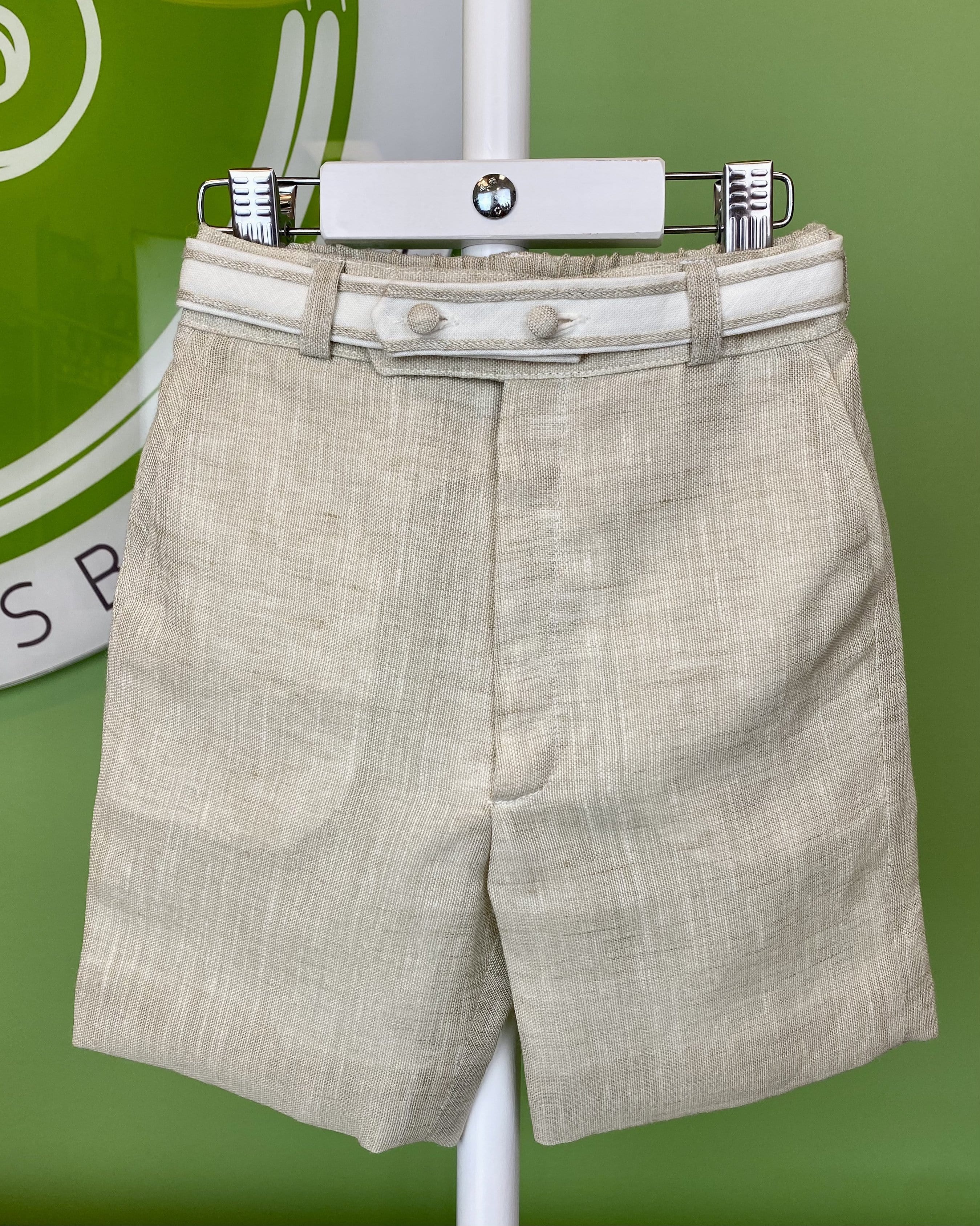 YoYo Children's Boutique Baptism White & Beige Linen Outfit