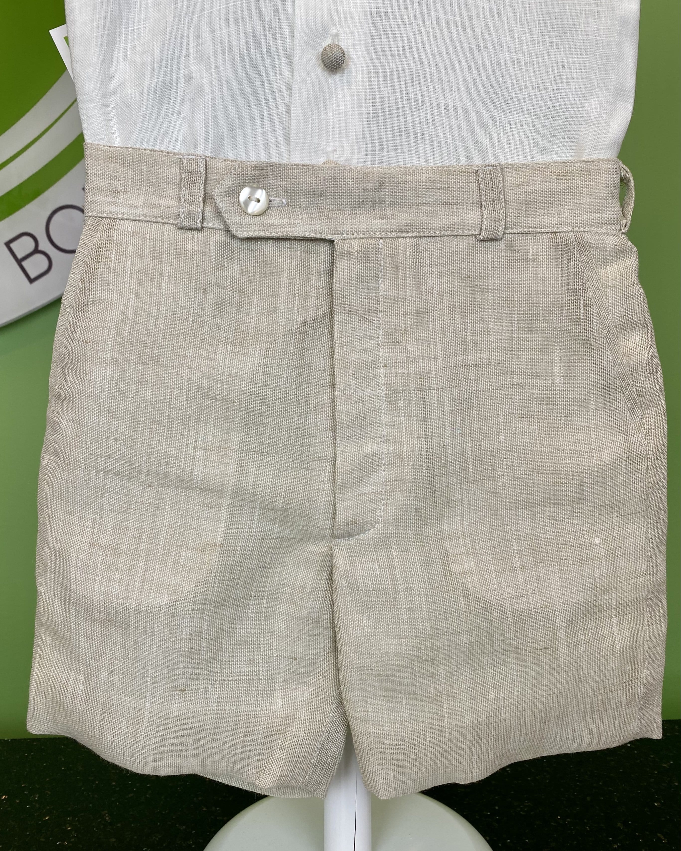 YoYo Children's Boutique Baptism White & Beige Linen Outfit