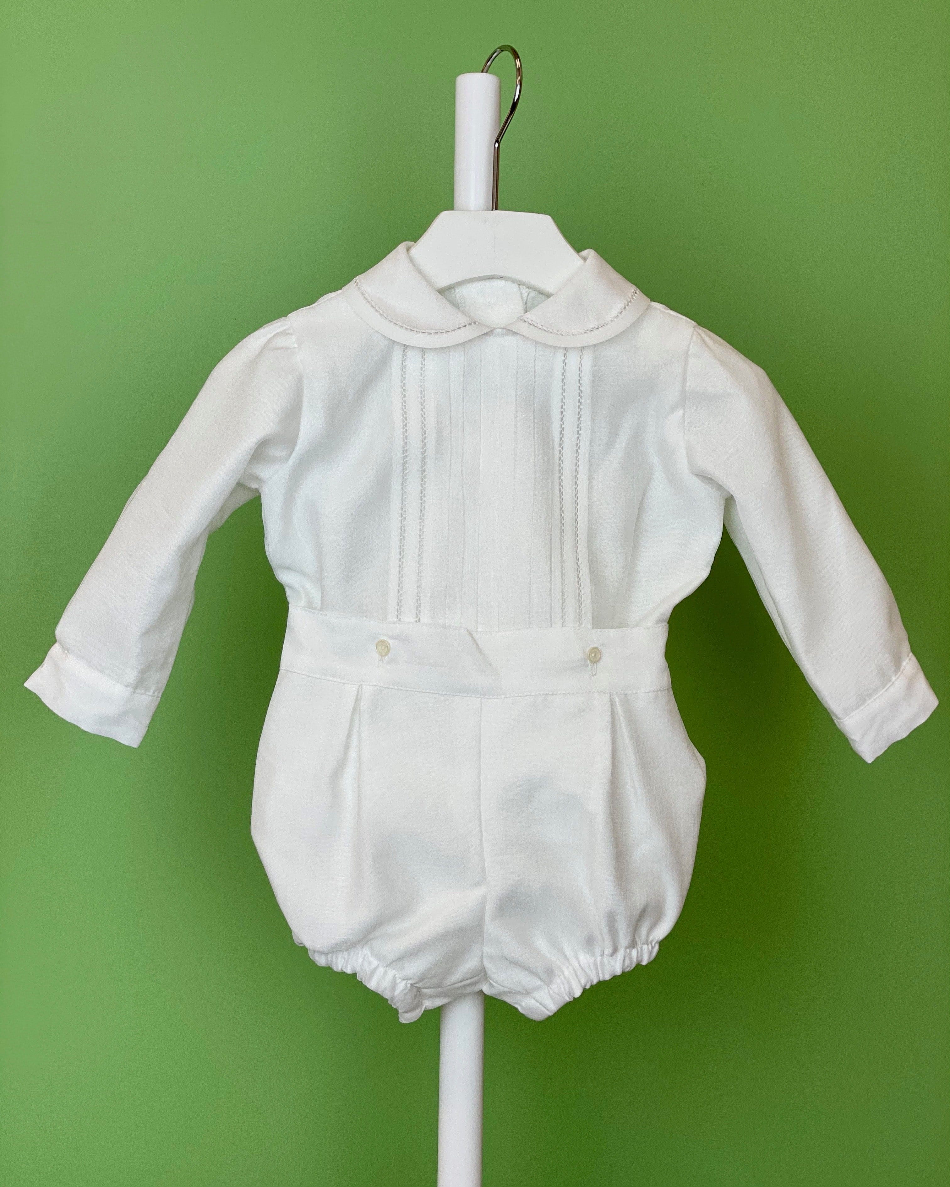 YoYo Children's Boutique Baptism White Organza & Long Sleeves Outfit