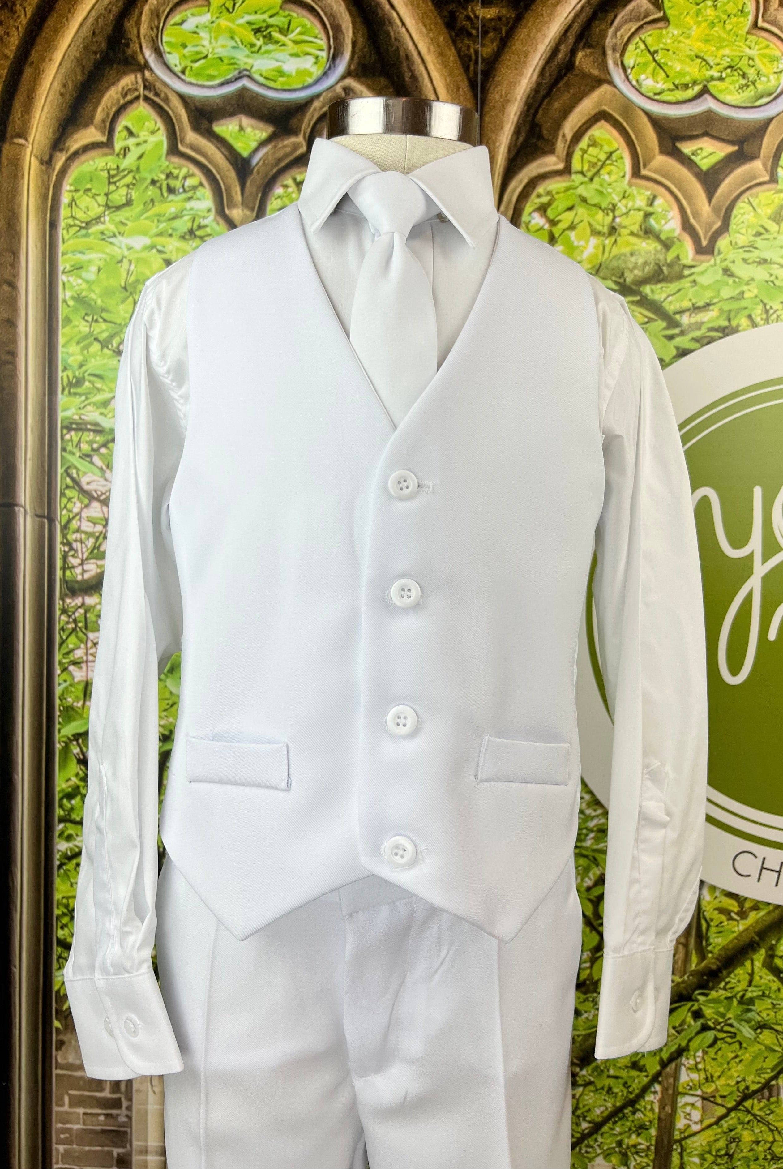 YoYo Children's Boutique First Communion White First Communion Suit