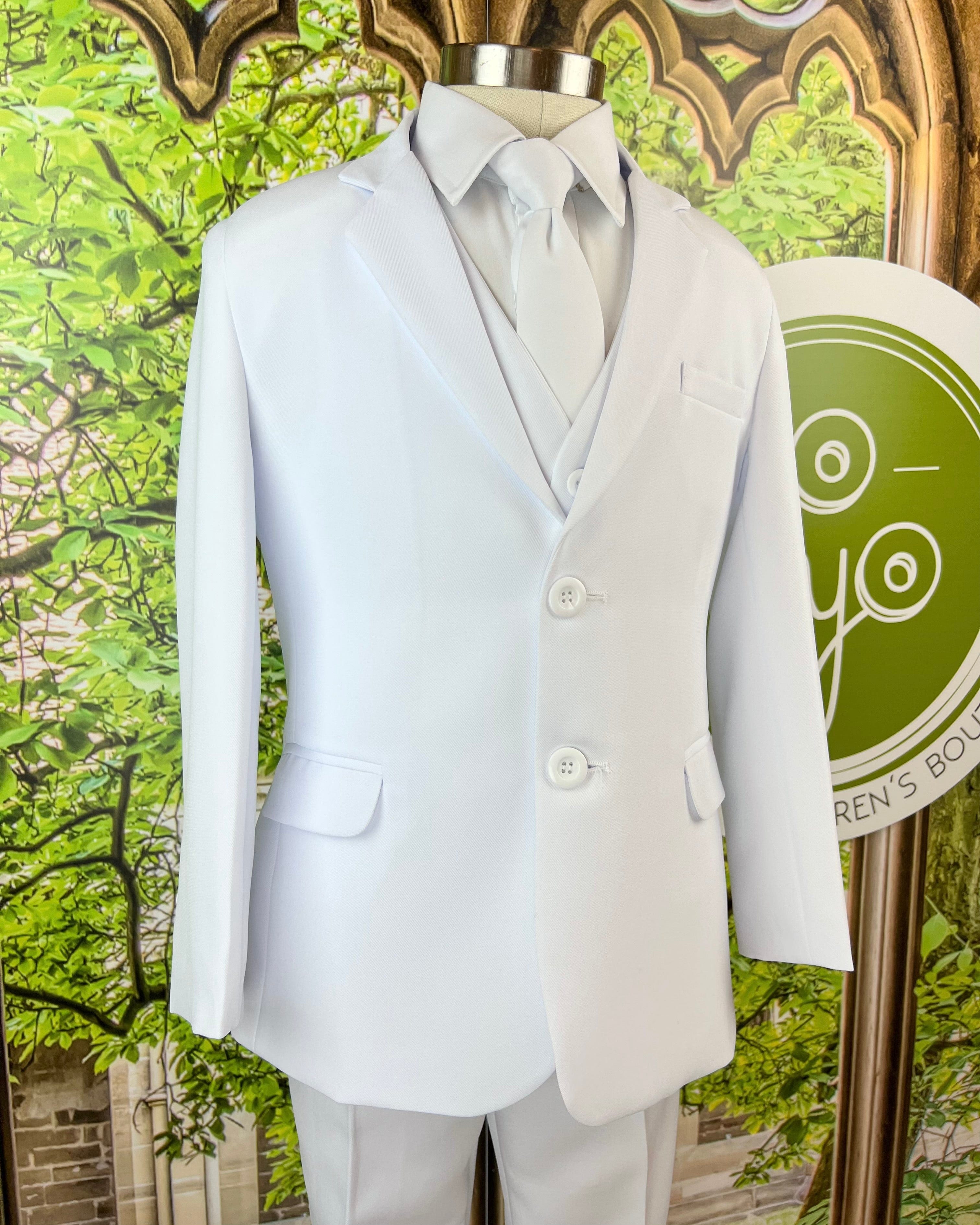YoYo Children's Boutique First Communion White First Communion Suit
