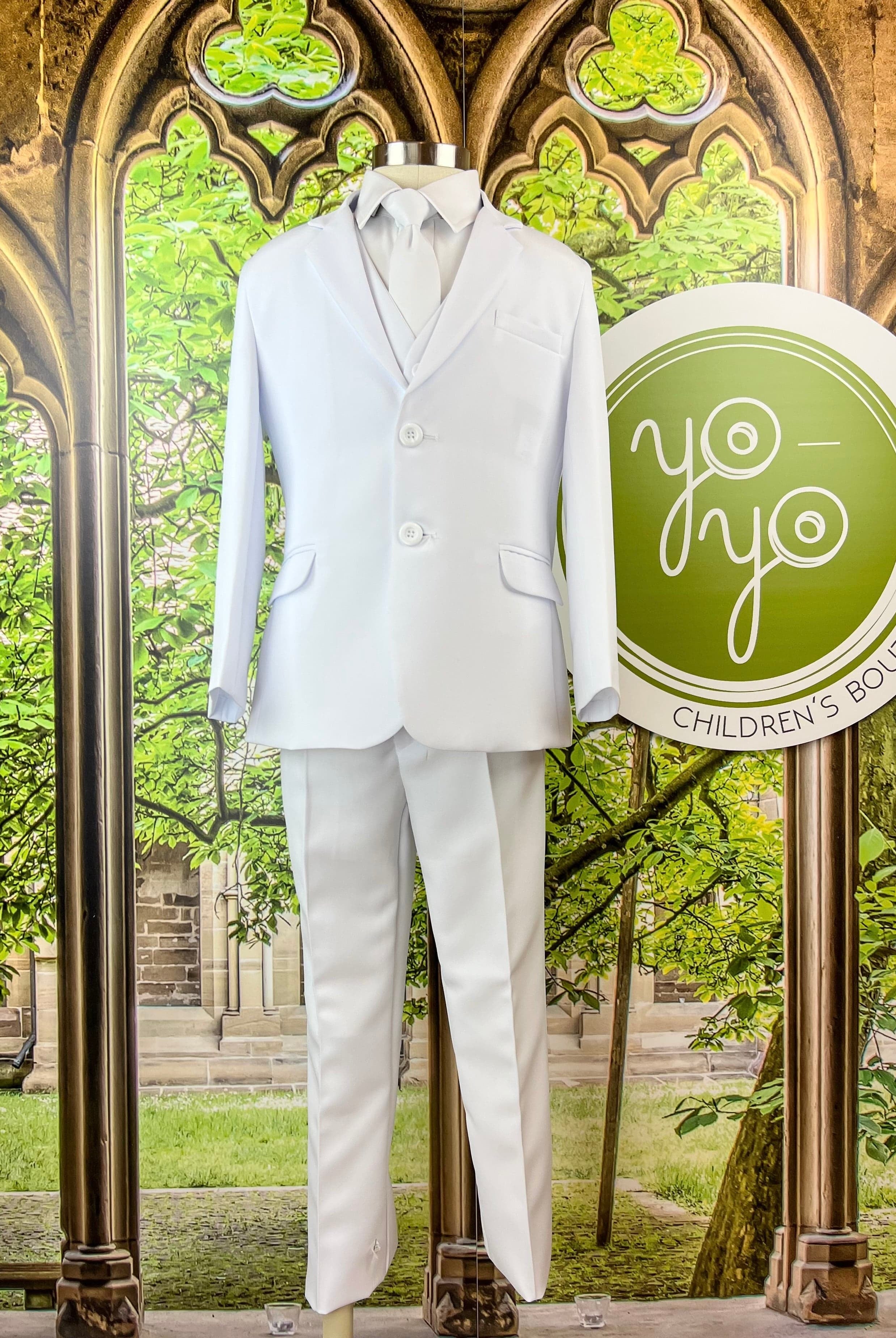YoYo Children's Boutique First Communion White First Communion Suit