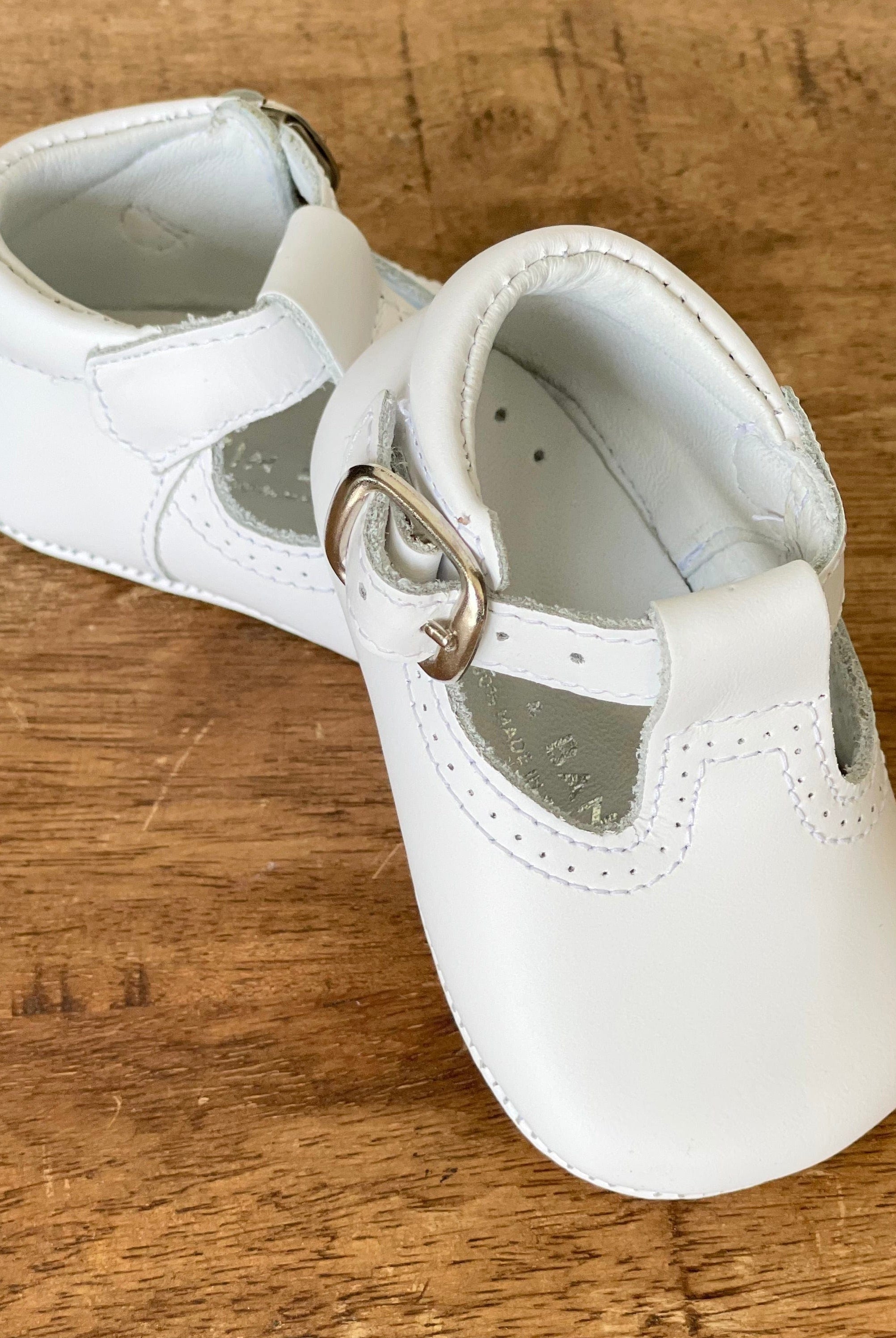 YoYo Children's Boutique Shoes White Pre-Walker T-Bar Shoes