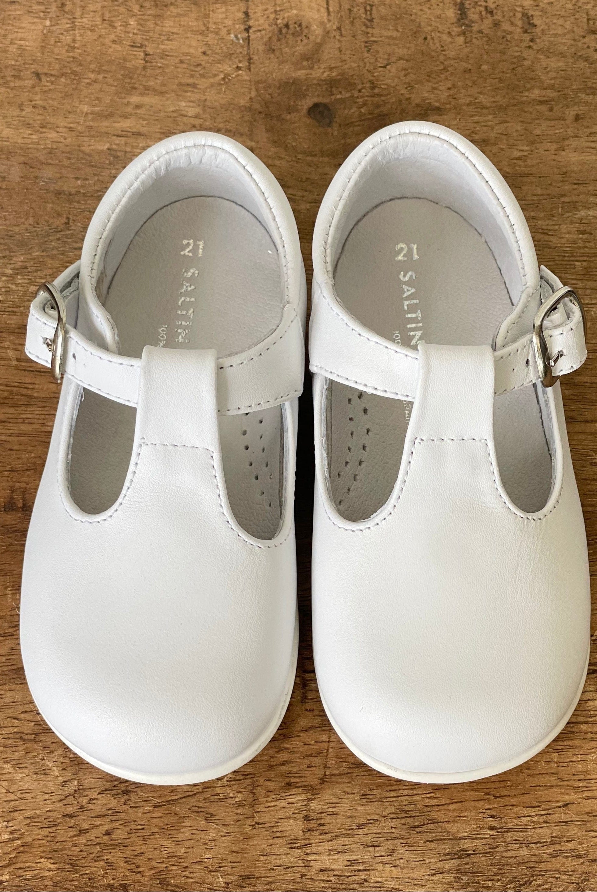YoYo Children's Boutique Shoes White T-Bar Shoes