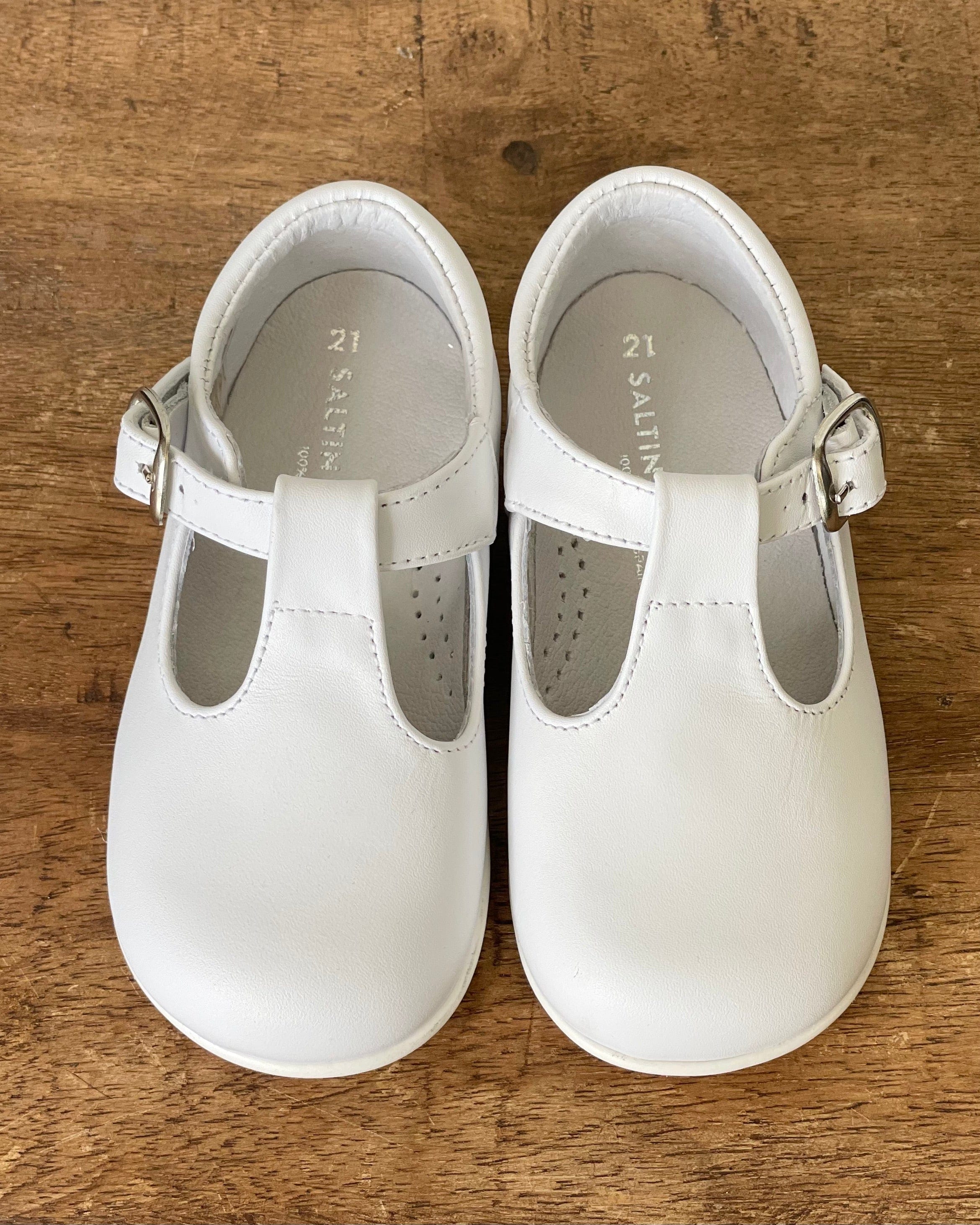 YoYo Children's Boutique Shoes White T-Bar Shoes