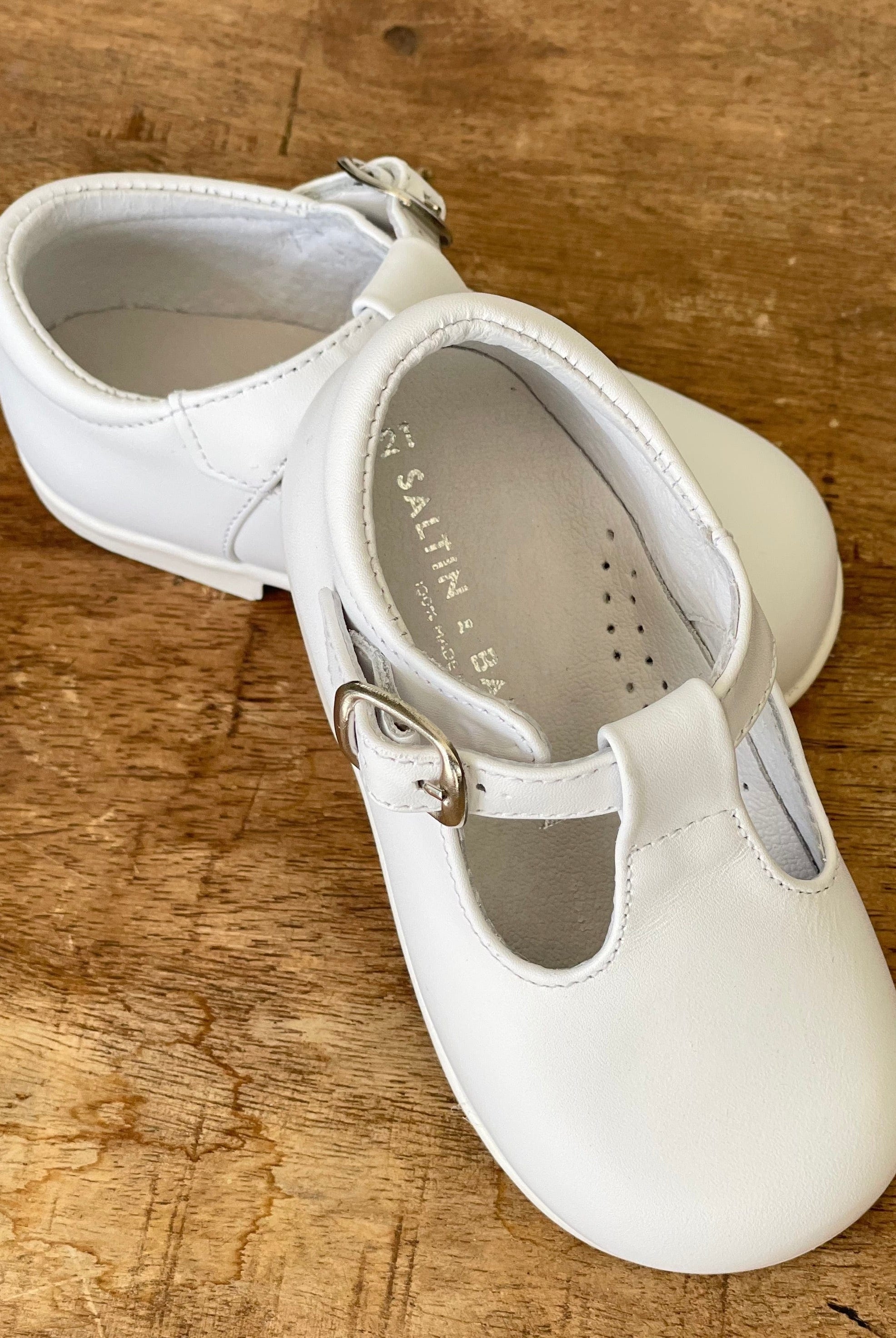 YoYo Children's Boutique Shoes White T-Bar Shoes