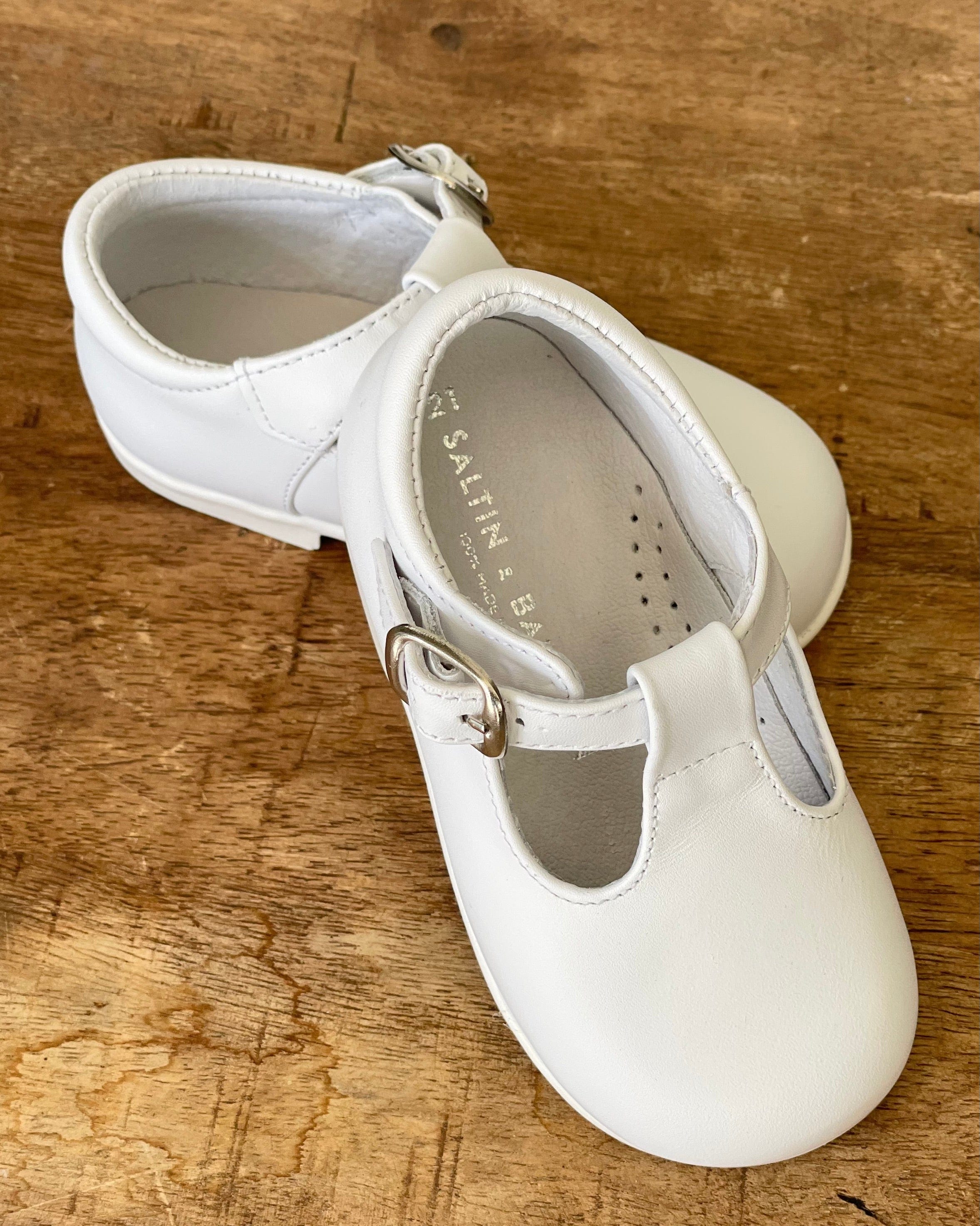 YoYo Children's Boutique Shoes White T-Bar Shoes