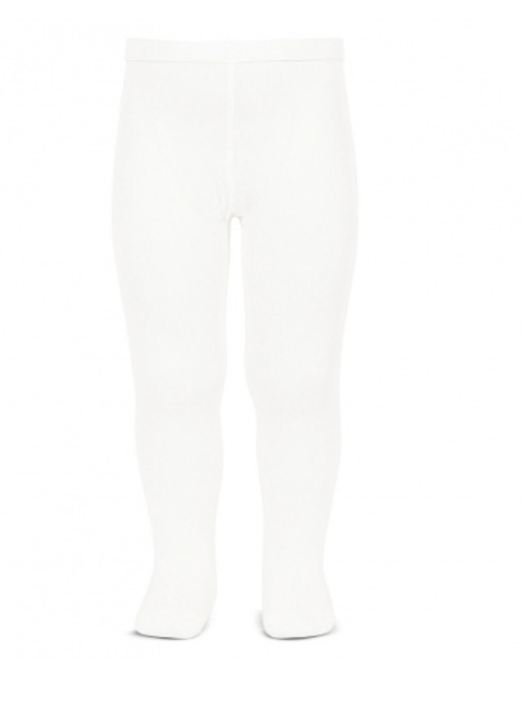 YoYo Children's Boutique Socks White Plain Stitch Tights
