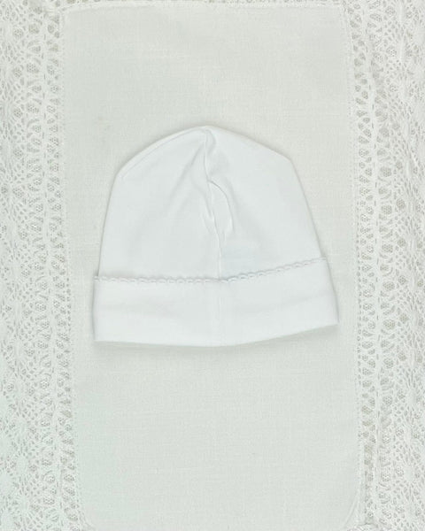 YoYo Pima Cotton 0M / White White Pima Cotton Bonnet