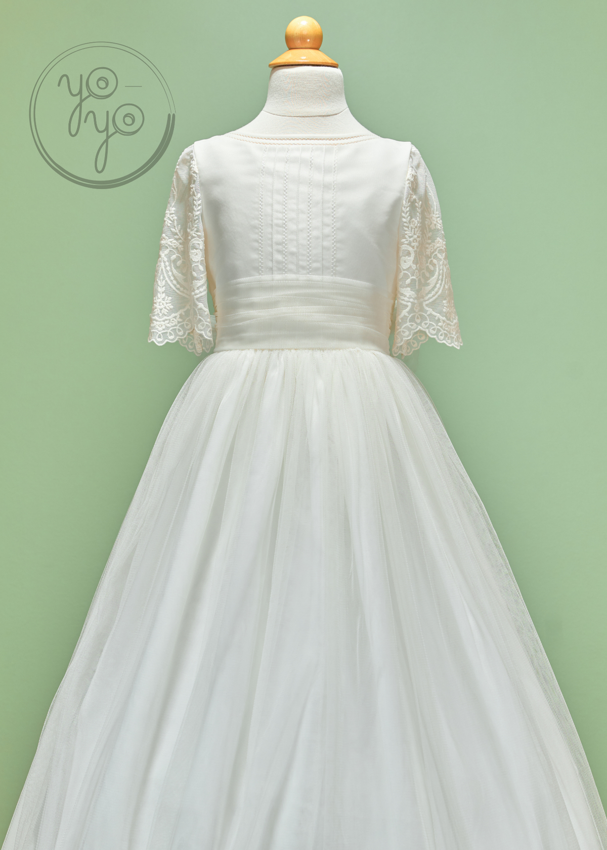Melisa First Communion Dress – Boho Classic with Lace & Tulle 16