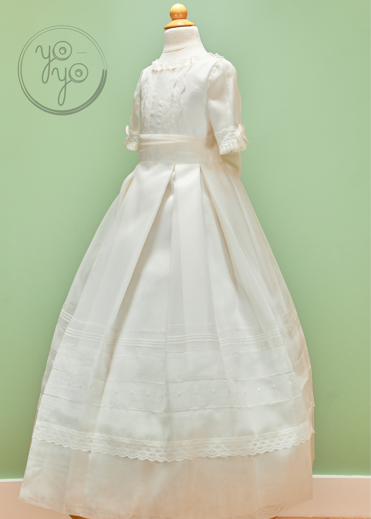 first communion dress with long sleeves French Sleeves First Communion Dress