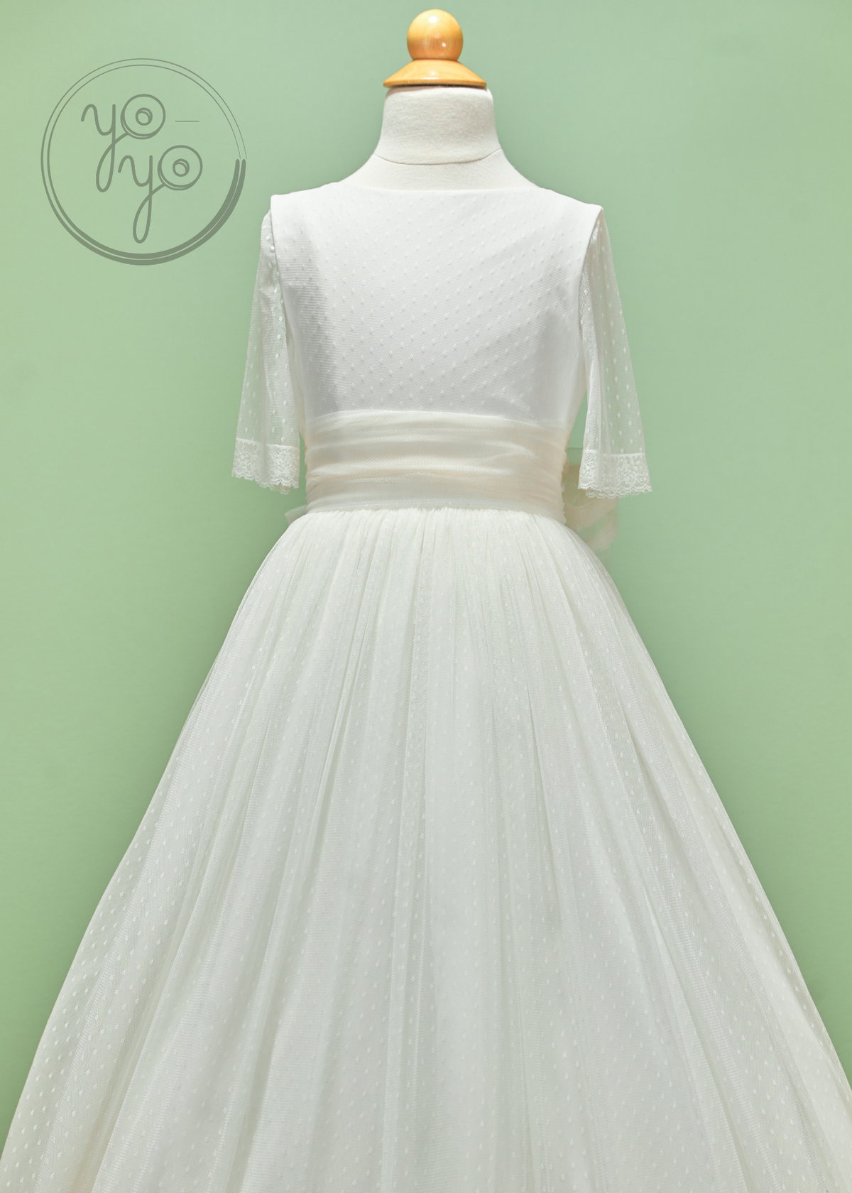First Communion Dress - Catholic First Communion Dress 16 / Off-White / French Tulle
