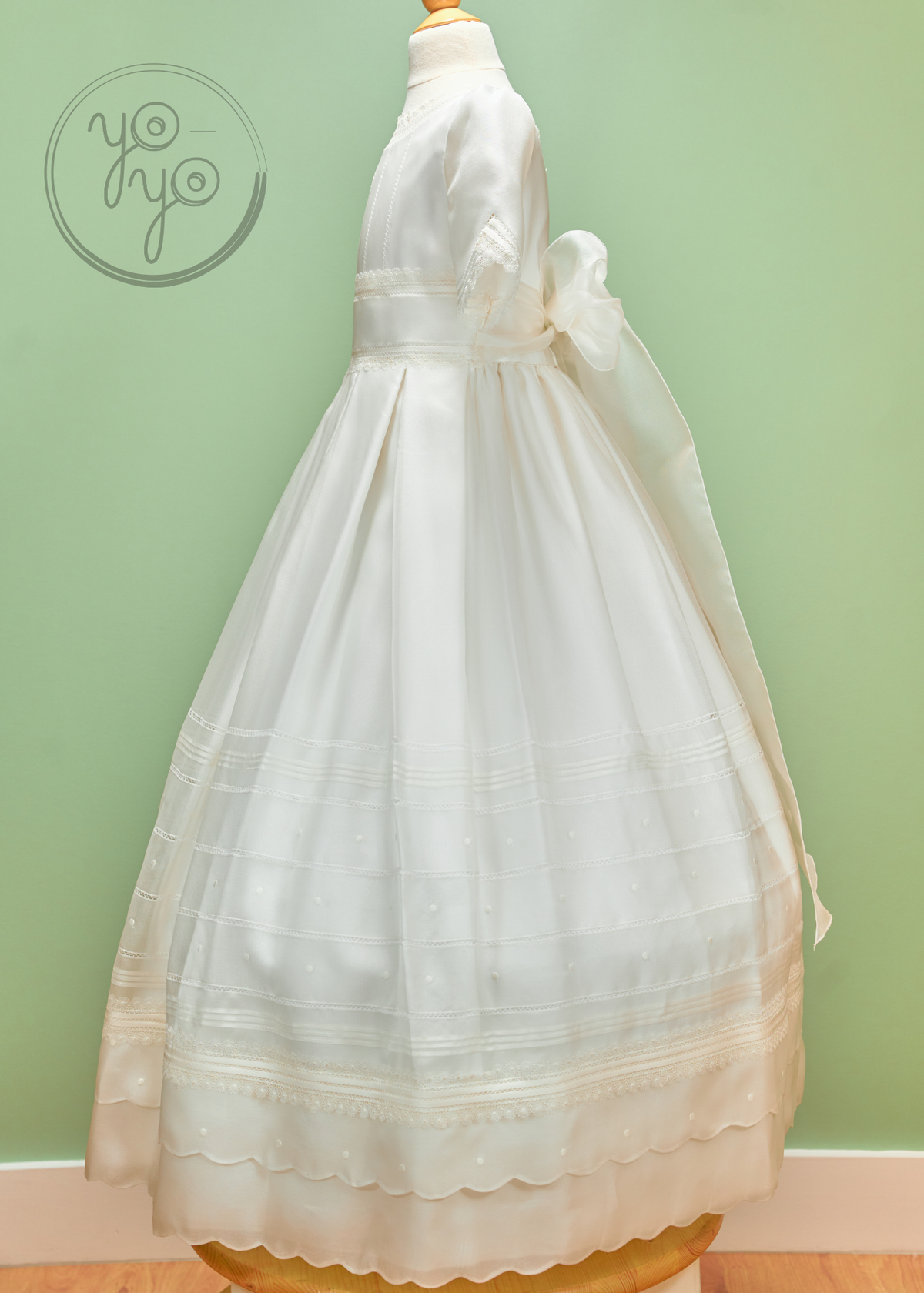 first communion dress silk Off-White Mikado Satin First Communion Dress