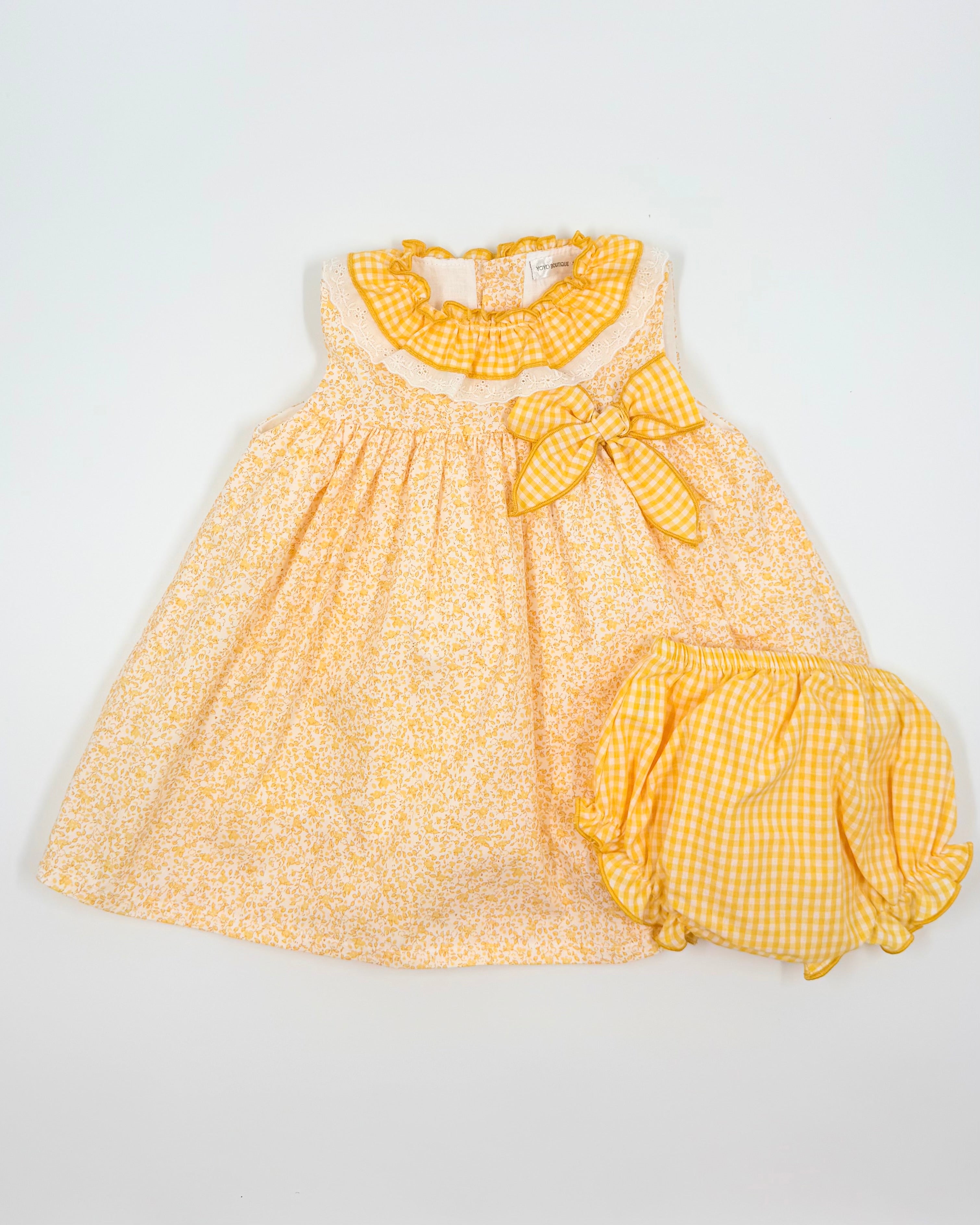 Yellow Siena Smock Dress with Bloomer 6M / Yellow Yellow Siena Smock Dress with Bloomer 6M / Yellow
