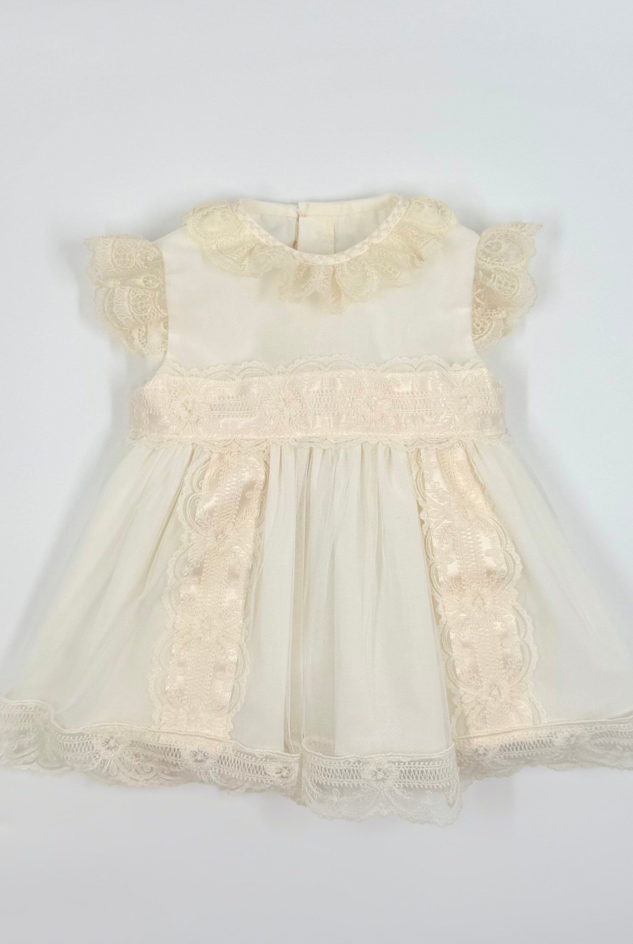 Bow Dillards Baptism Dress Petit Ami Baby Girls' Daygown With Wave Smocking, White Bow Dillards Baptism Dress Petit Ami Baby Girls' Daygown With Wave Smocking, White