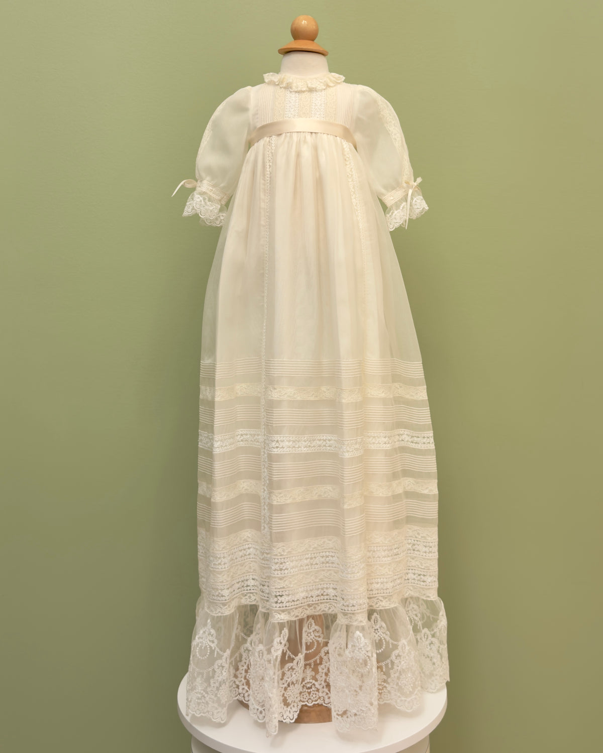 Silk Christening Gown - Family Heirloom - Baptismal Gown 18M / Off-White / Silk Silk Christening Gown - Family Heirloom - Baptismal Gown 18M / Off-White / Silk