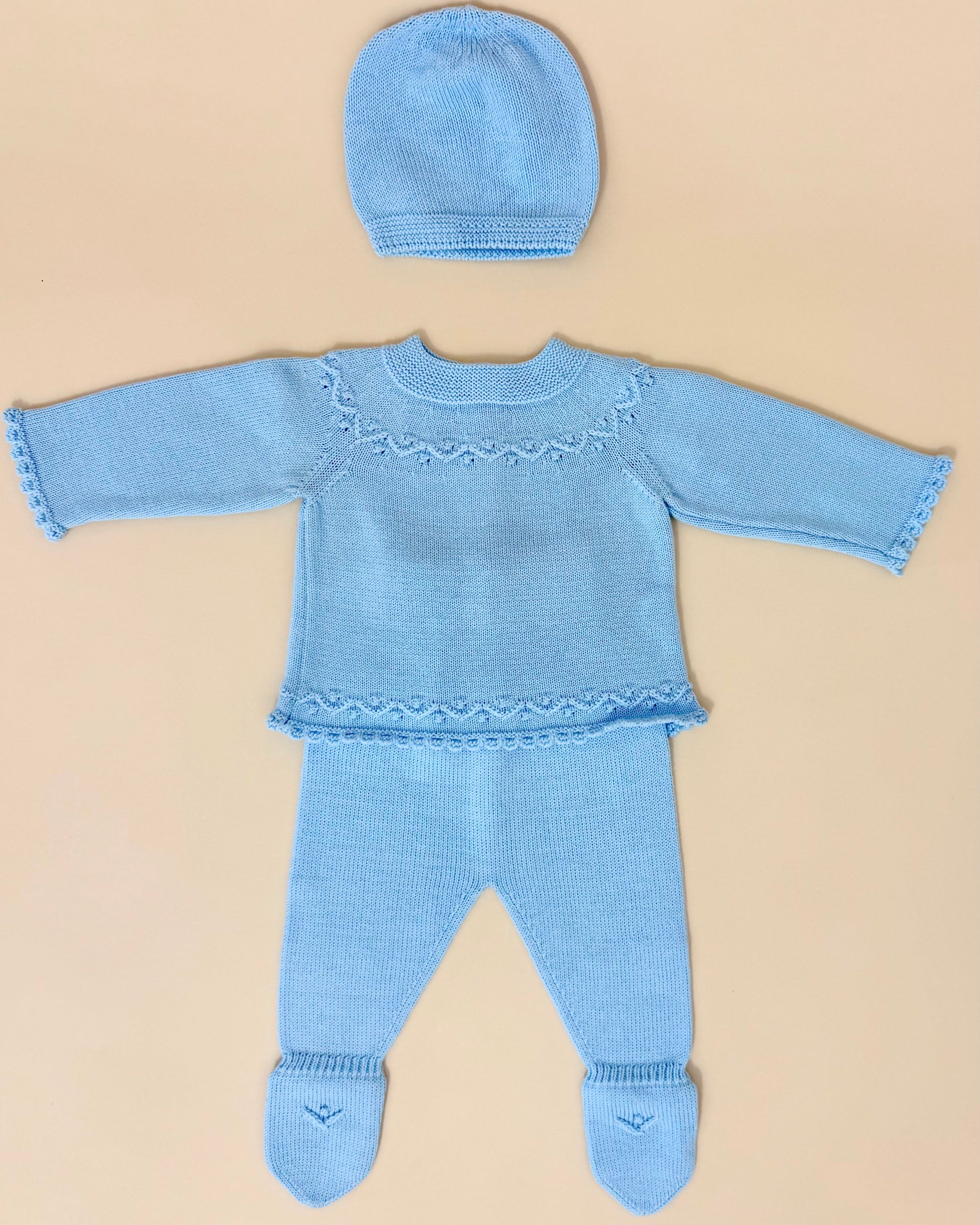 Blue Newborn Knit Outfit Newborn Baby Boy Layette Baby Boy Clothes