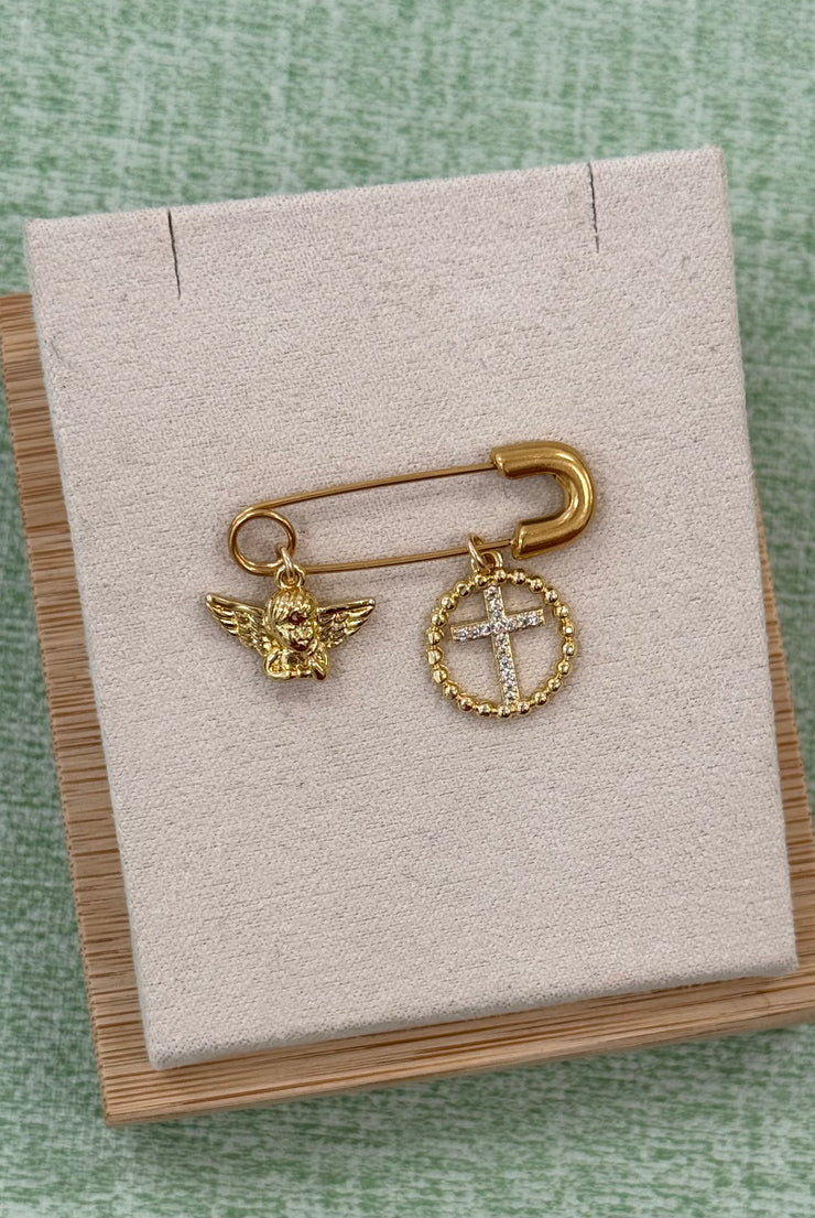 Baby Brooch | Baby Pins | Azabache | Gold-Filled Baby Brooch | Baby Pins | Azabache | Gold-Filled
