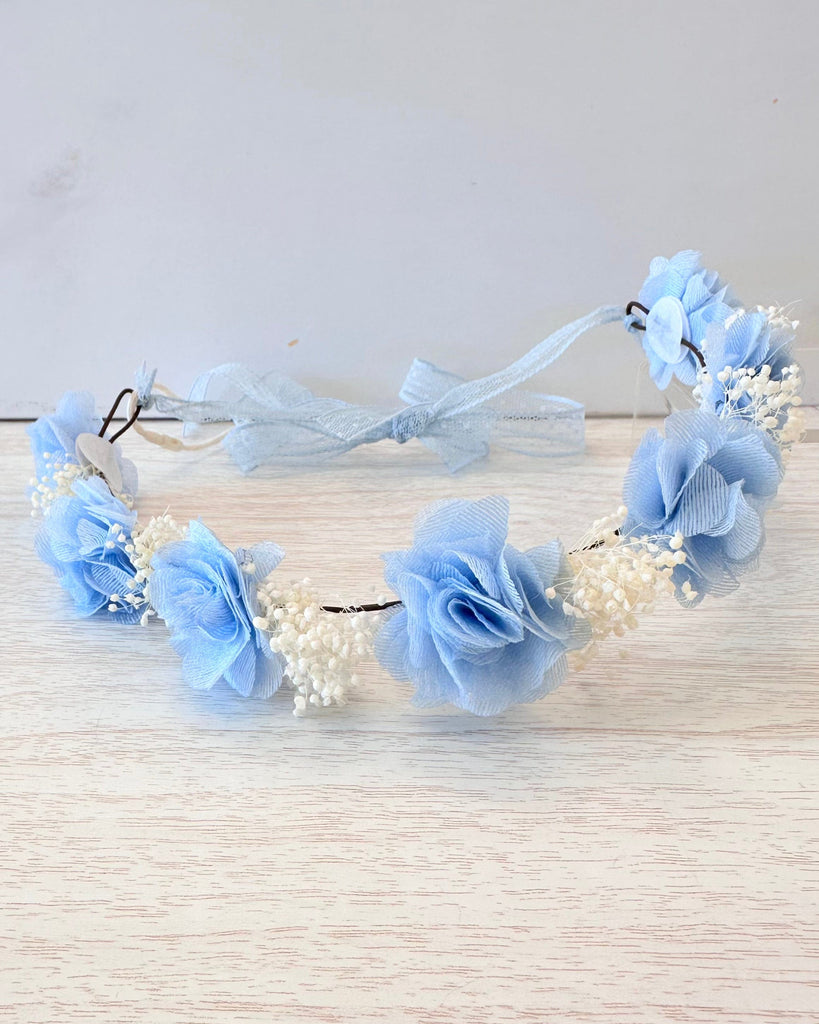 YoYo Boutique Accesories Blue Blue Floral & Lace Crown