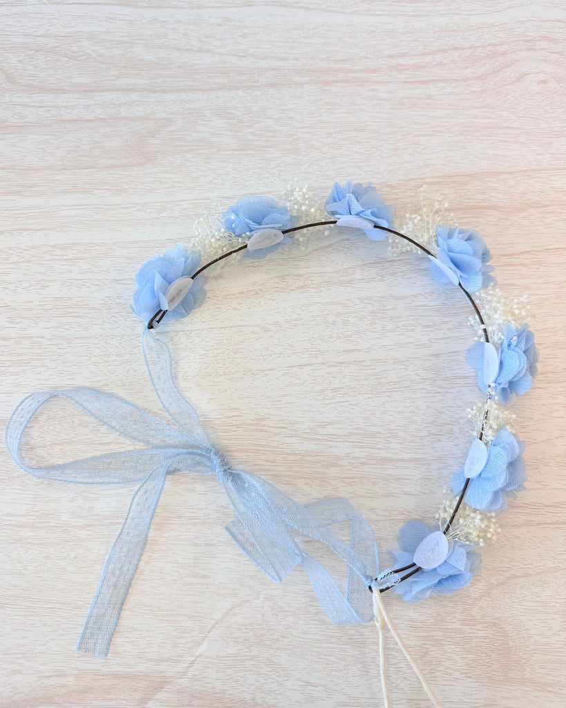 YoYo Boutique Accesories Blue Blue Floral & Lace Crown