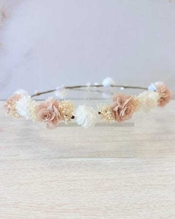 YoYo Boutique Accesories Blush Blush & White Flower Half Crown