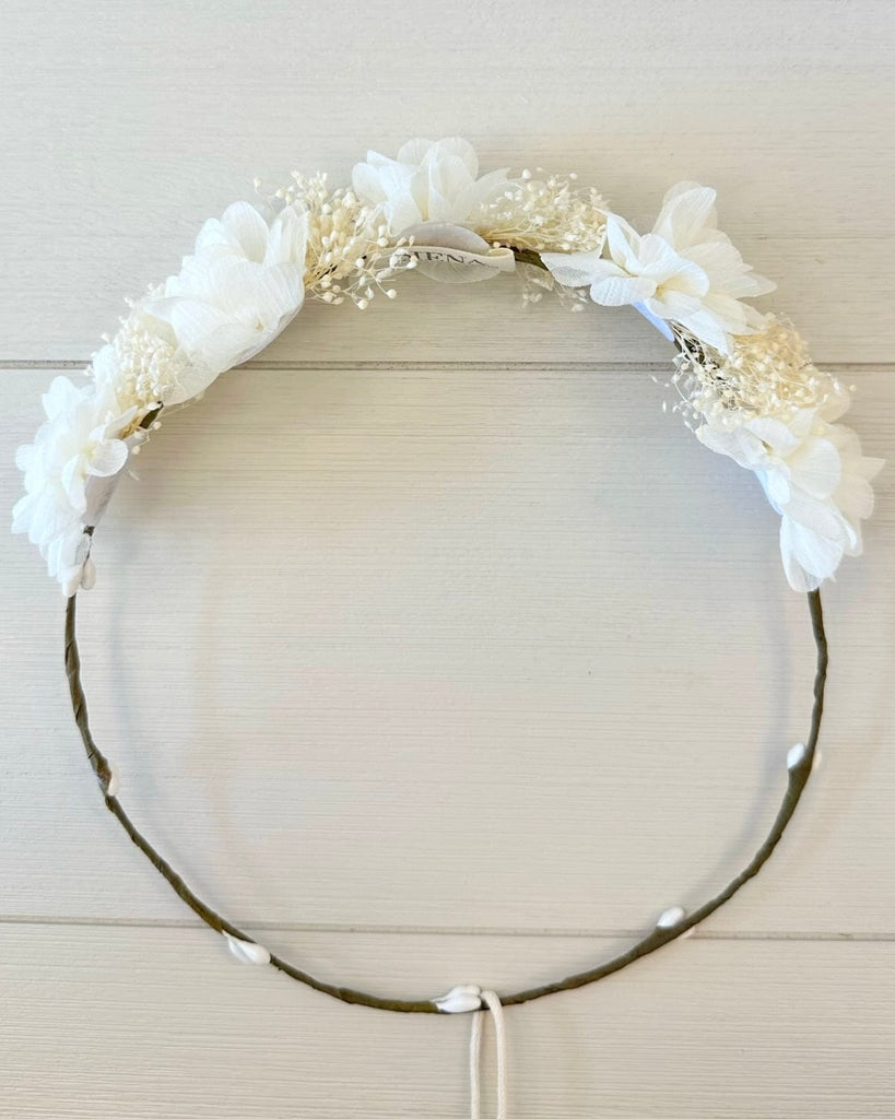 YoYo Boutique Accesories Off-White Off-White Flowers & Baby Breath Half Crown
