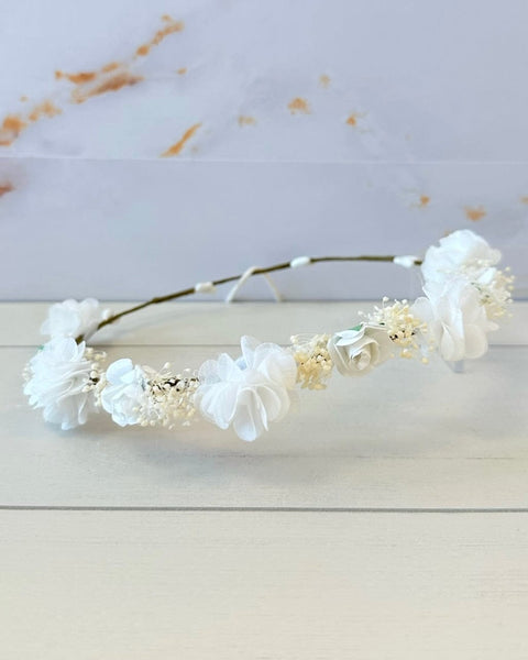 YoYo Boutique Accesories White White Floral Half-Crown