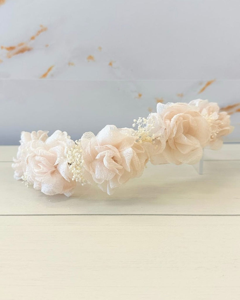 YoYo Boutique Accessories Blush Blush Flower Half Crown