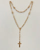 YoYo Boutique Accessories Blush Pink & Yellow Gold Rosary