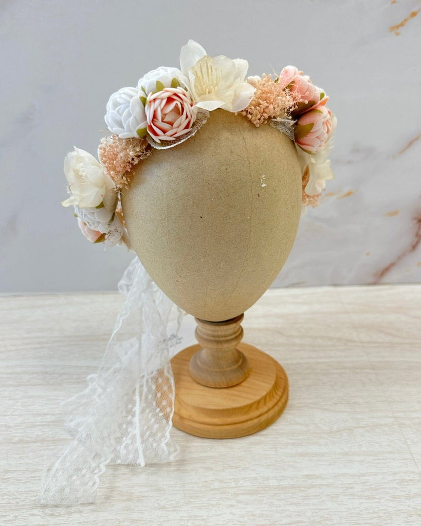 YoYo Boutique Accessories Flowers Crown with Lace