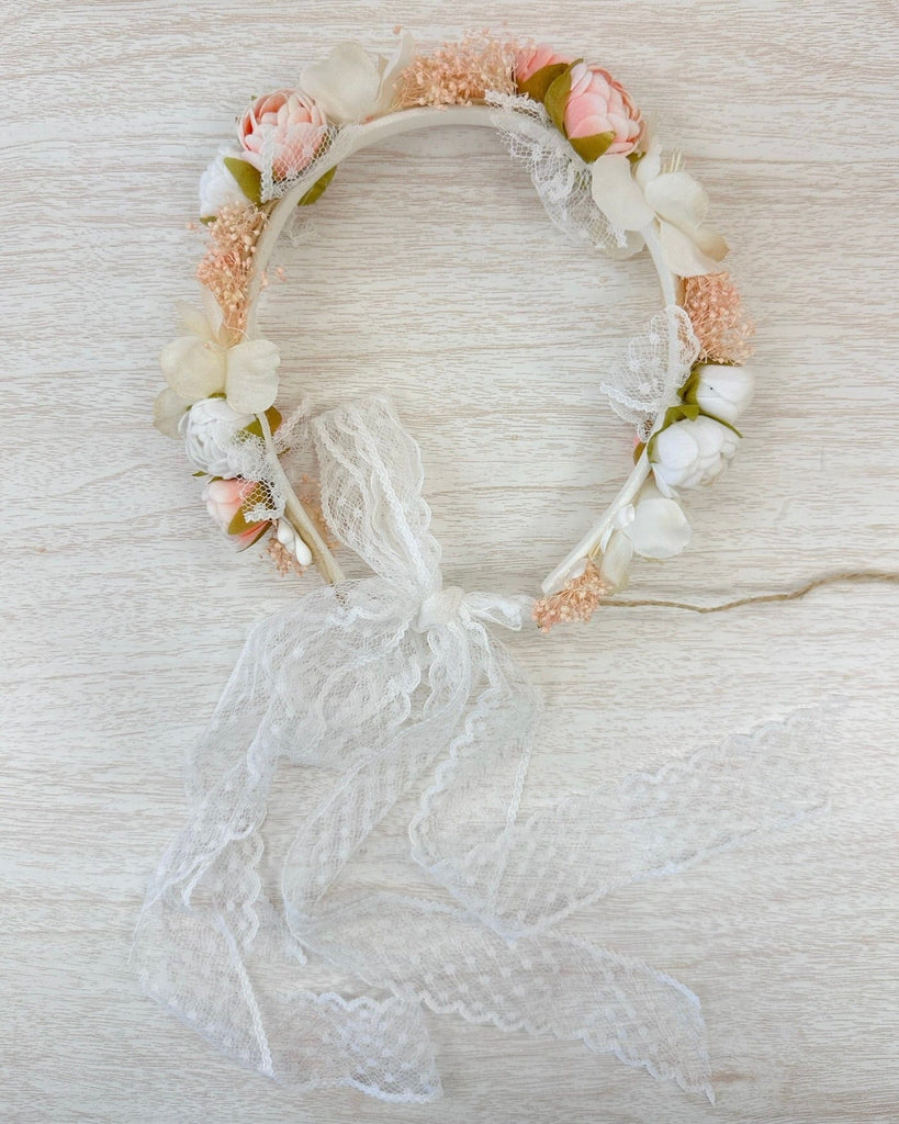 YoYo Boutique Accessories Flowers Crown with Lace