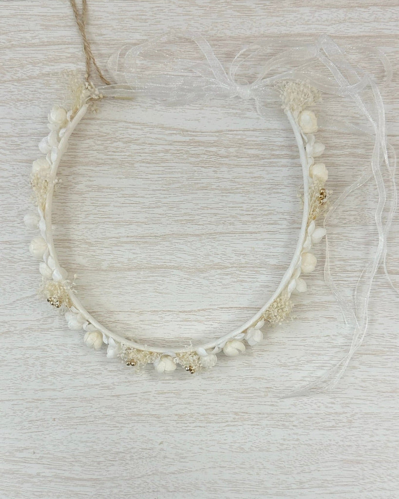 YoYo Boutique Accessories Off-White Small Flower Crown with Lace