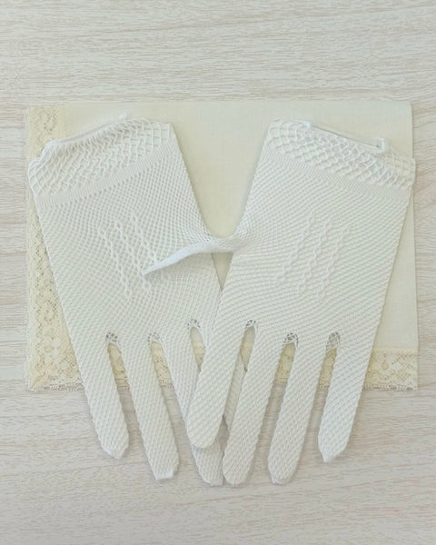 YoYo Boutique Accessories One Size / White White Fishnet Gloves